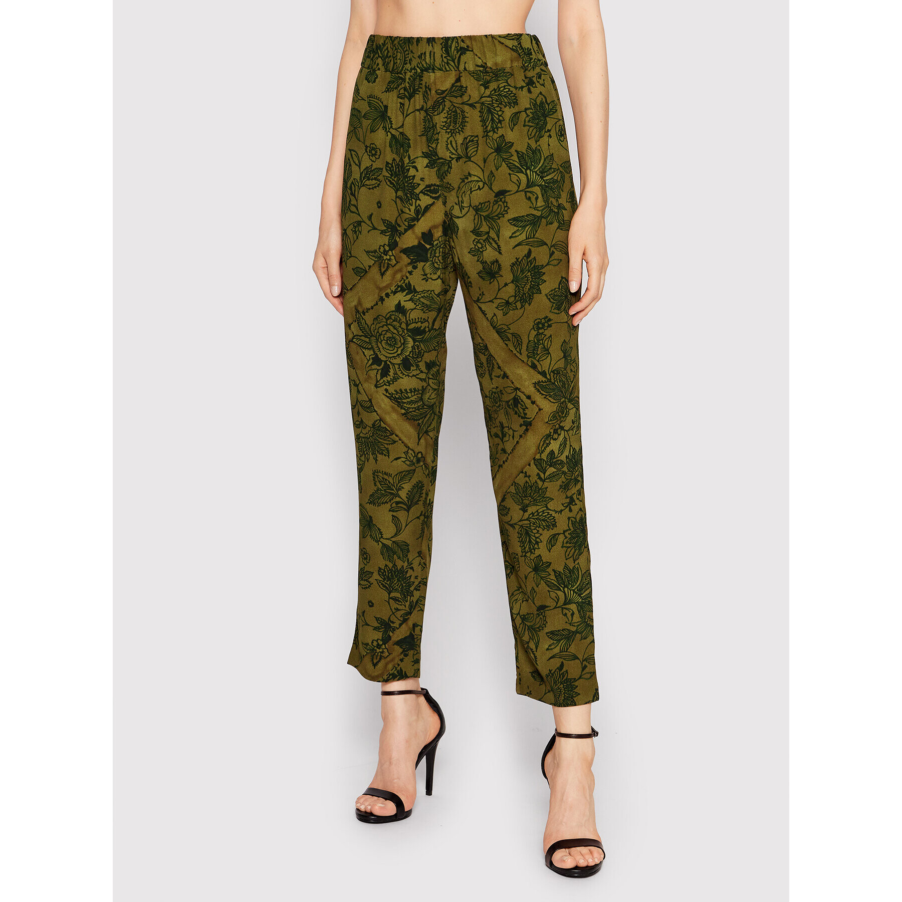 Sisley Pantaloni din material 4PYXLF016 Verde Regular Fit - Pled.ro