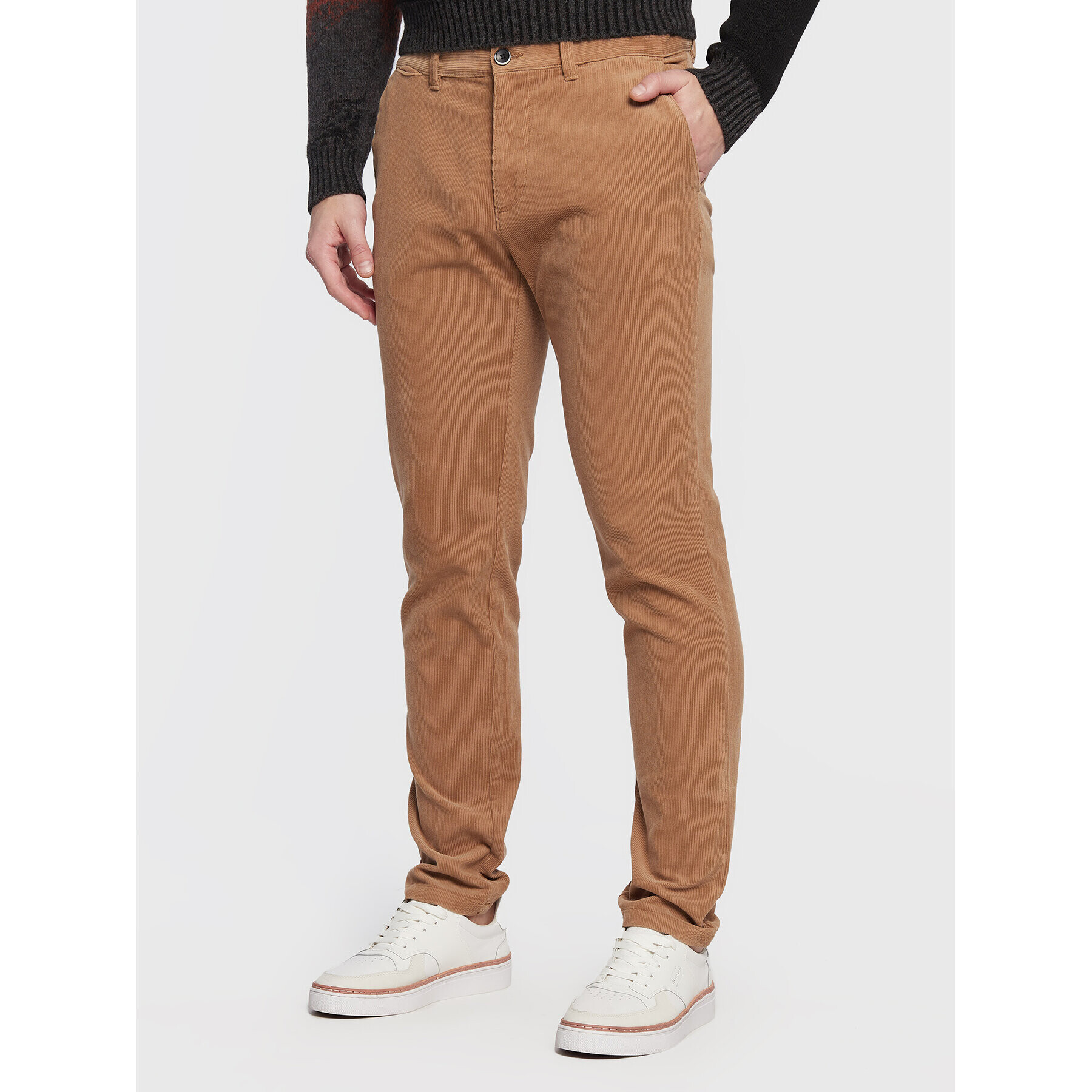 Sisley Pantaloni din material 4SFRSF01P Maro Slim Fit - Pled.ro