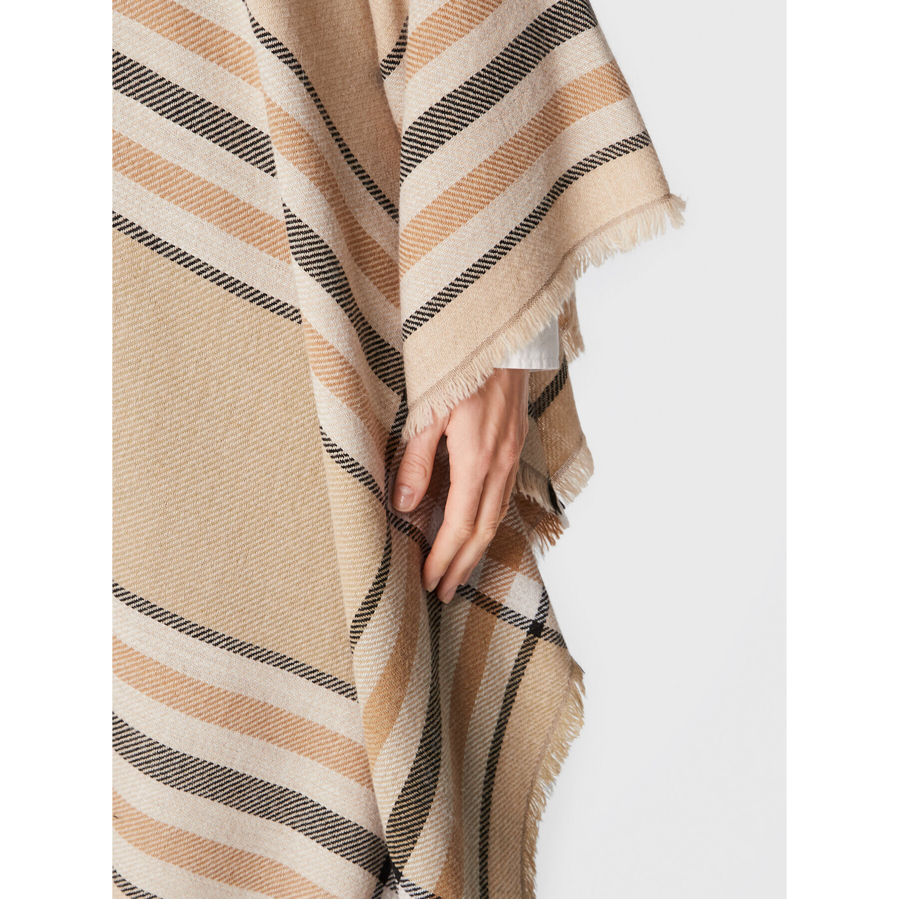 Sisley Poncho 600RWU00X Bej Regular Fit - Pled.ro