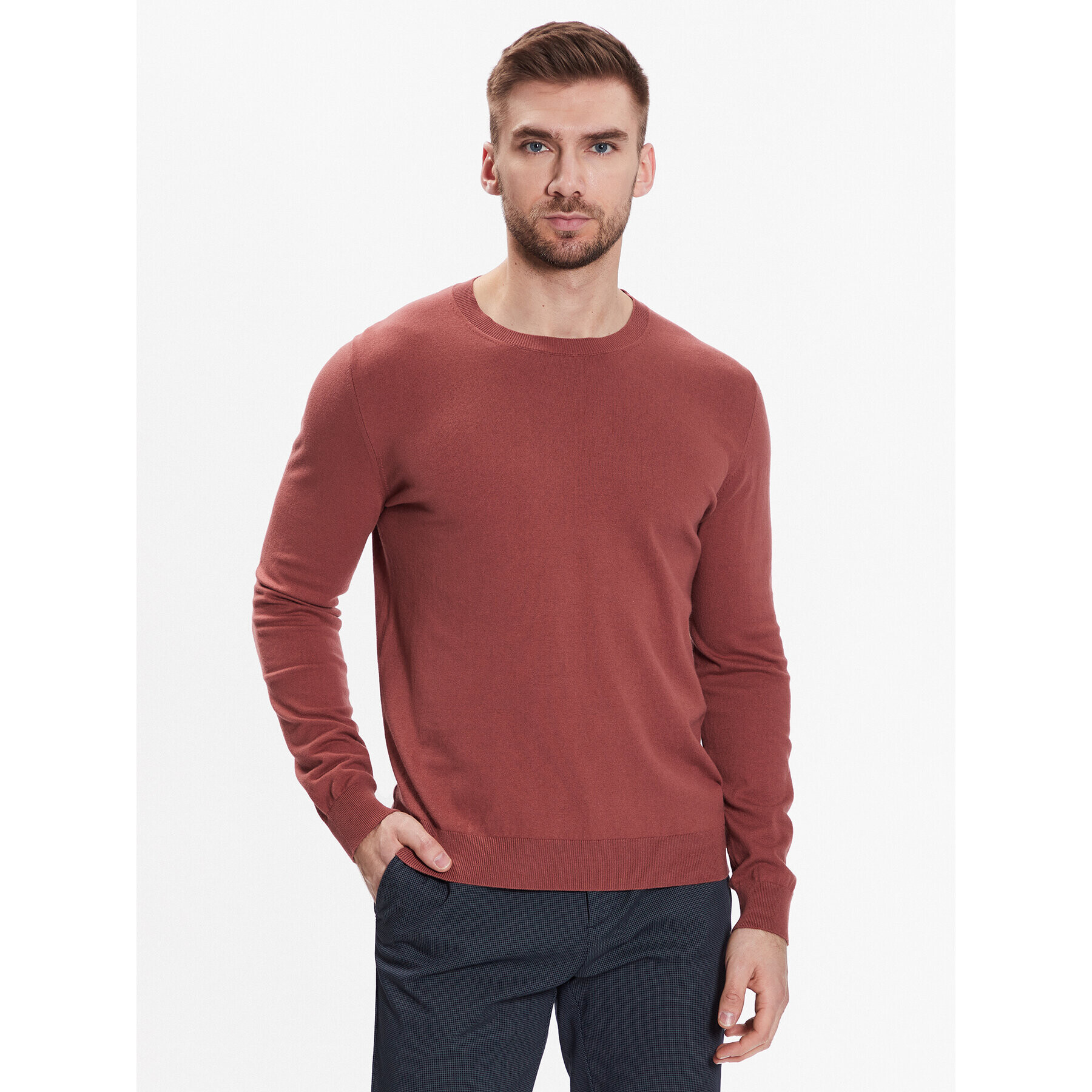 Sisley Pulover 10F2S1C78 Portocaliu Slim Fit - Pled.ro