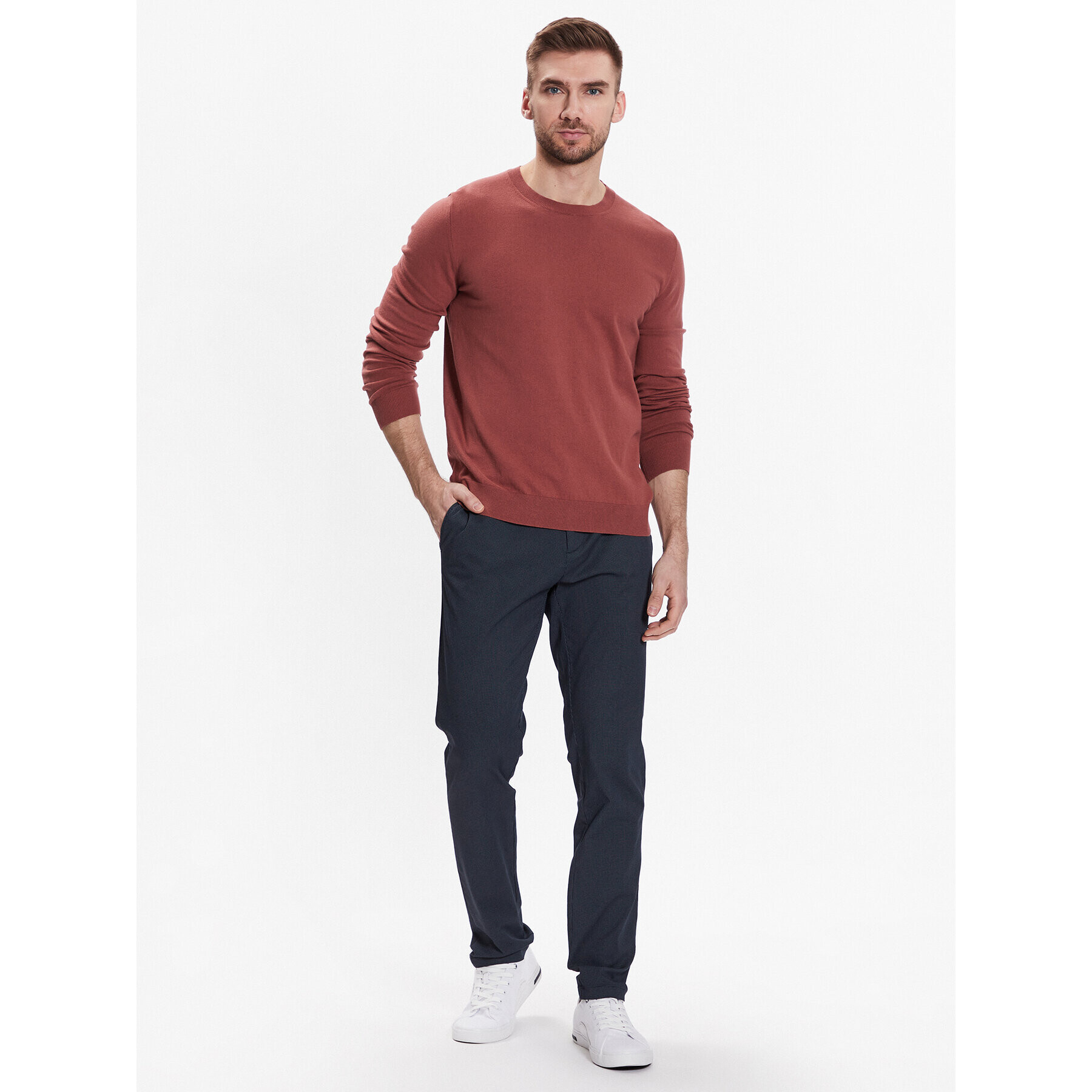 Sisley Pulover 10F2S1C78 Portocaliu Slim Fit - Pled.ro