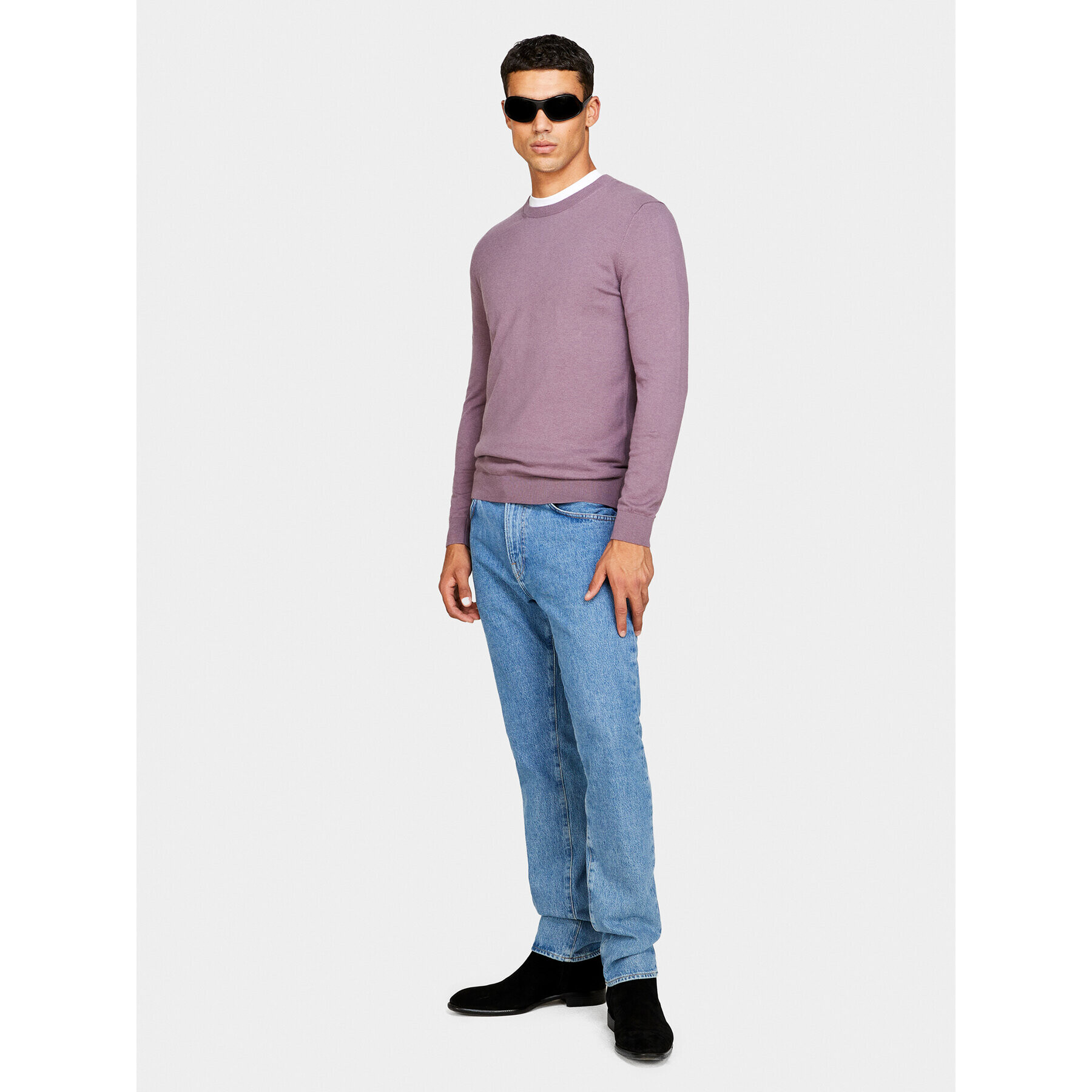 Sisley Pulover 10F2S1C78 Violet Slim Fit - Pled.ro