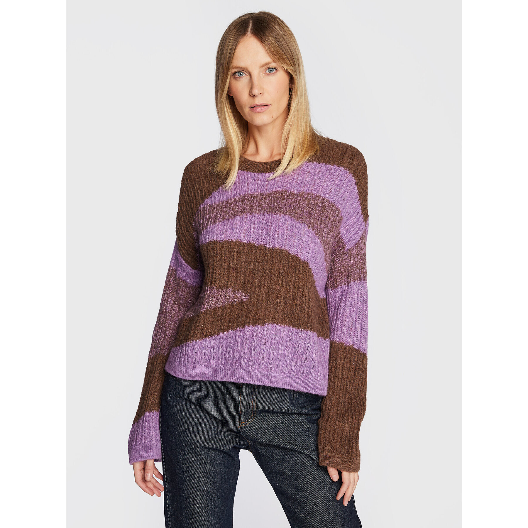 Sisley Pulover 1268L101U Violet Regular Fit - Pled.ro