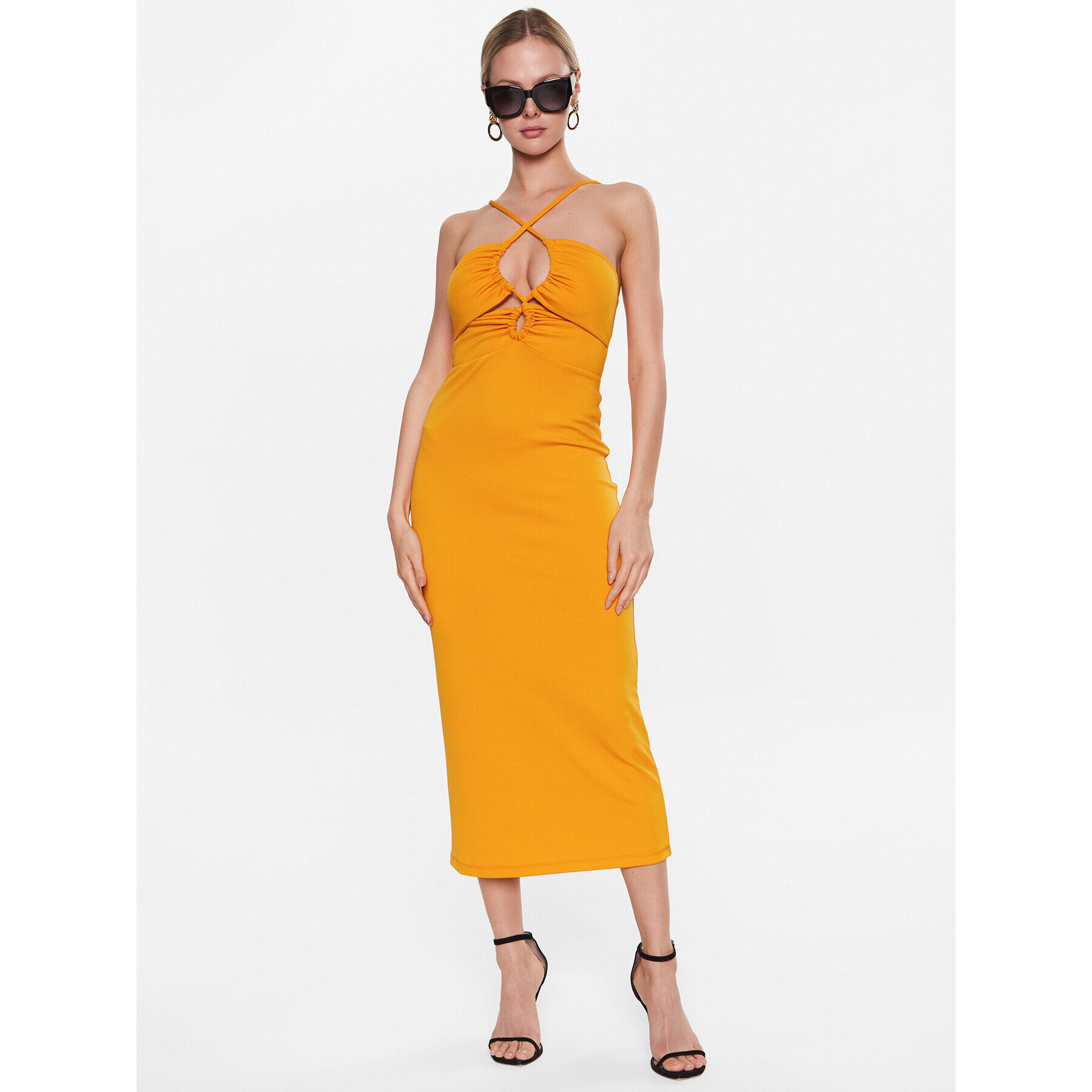 Sisley Rochie de zi 41L1LV03U Galben Regular Fit - Pled.ro