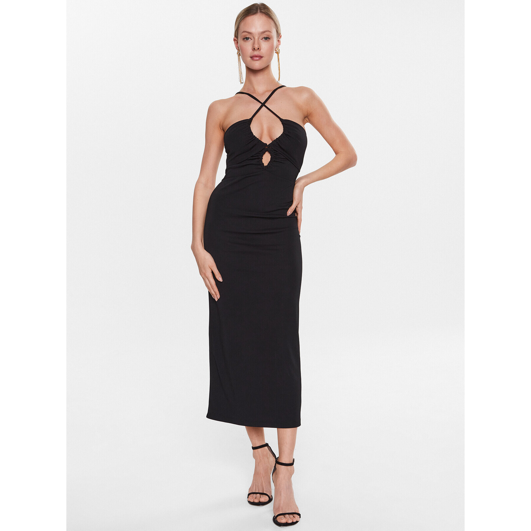 Sisley Rochie de zi 41L1LV03U Negru Regular Fit - Pled.ro