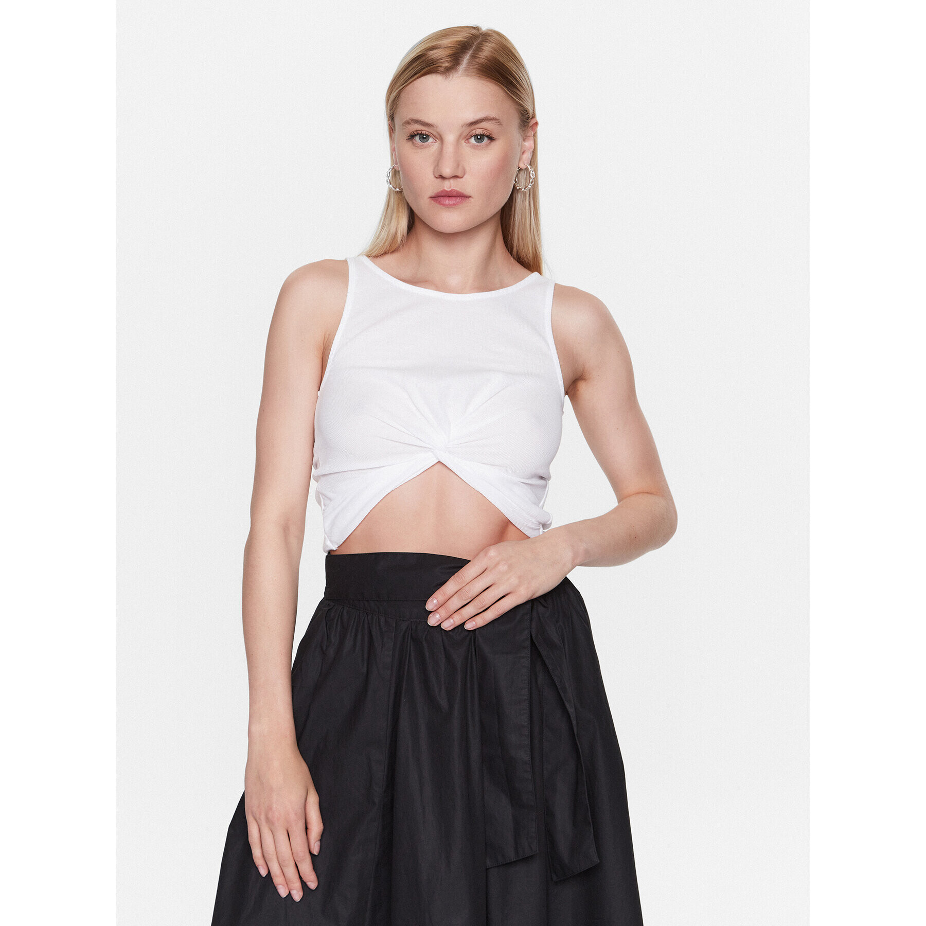 Sisley Top 3FPZLH00I Alb Regular Fit - Pled.ro