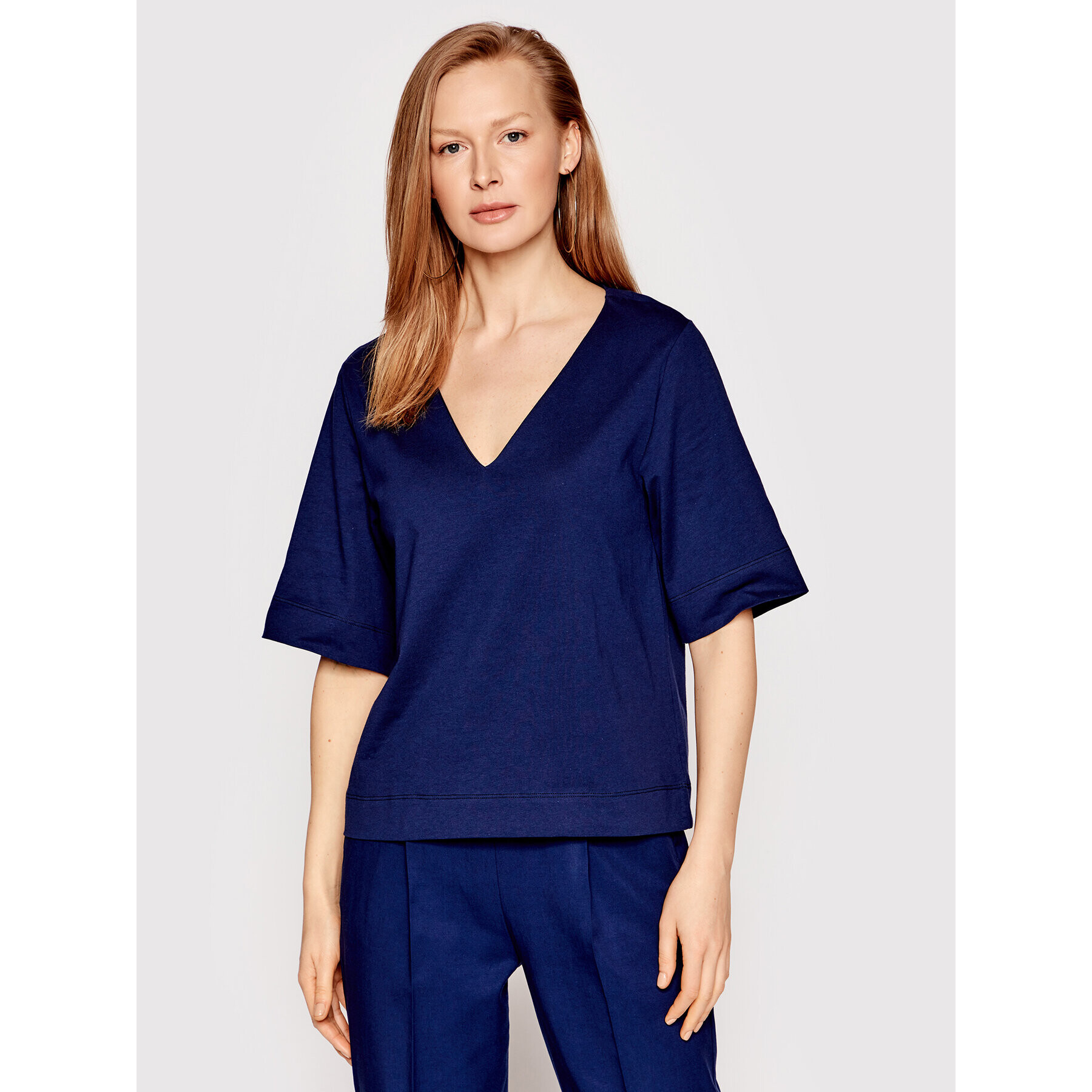 Sisley Tricou 3I1XL4161 Bleumarin Relaxed Fit - Pled.ro