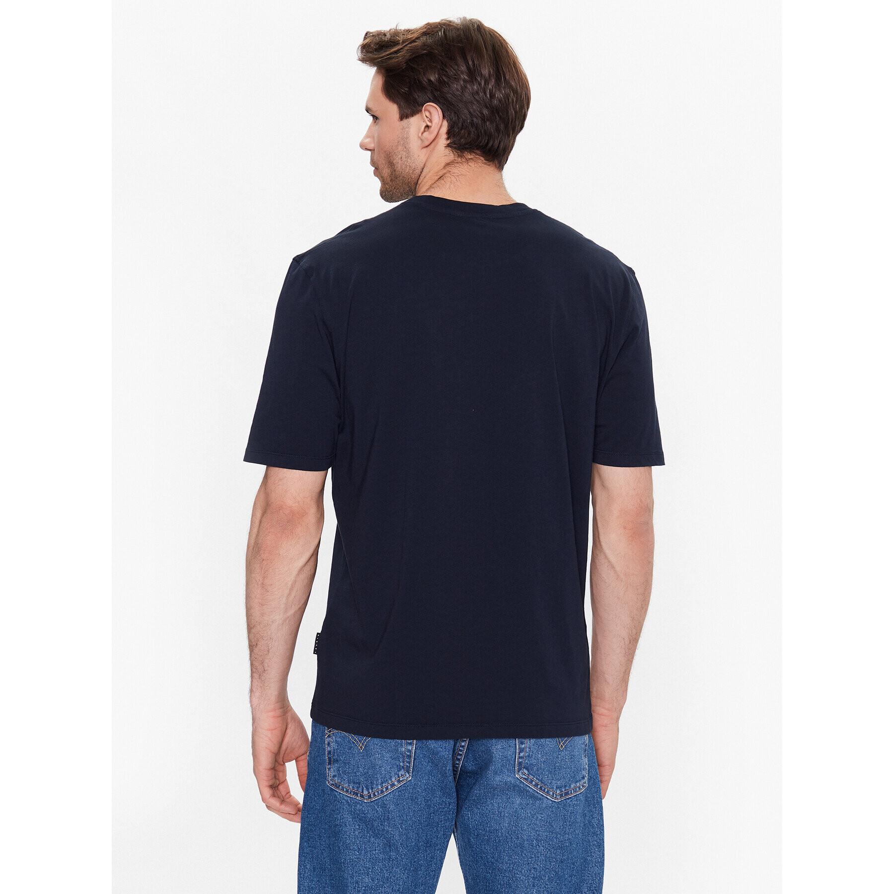 Sisley Tricou 3I1XS101J Bleumarin Regular Fit - Pled.ro