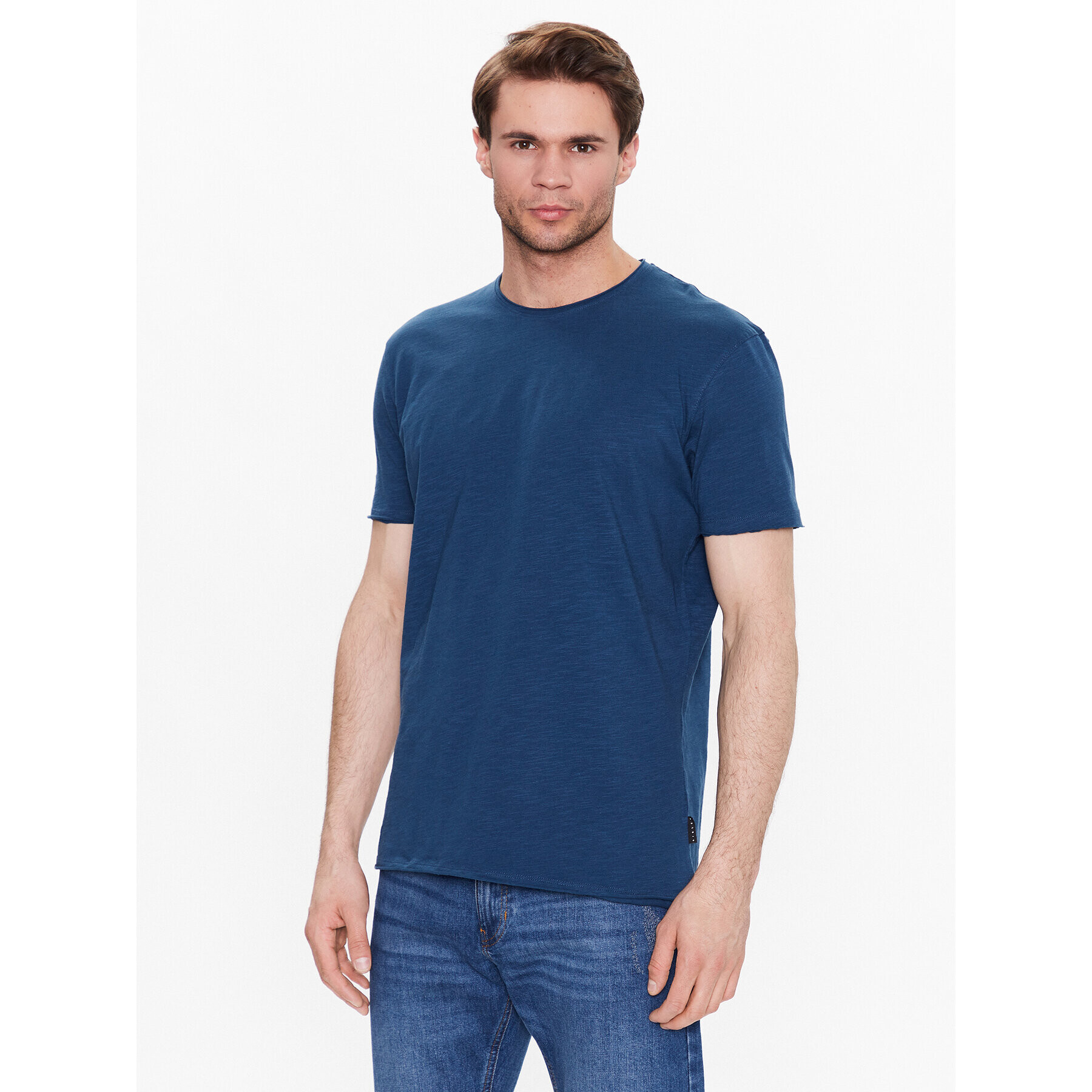 Sisley Tricou 3YR7S101K Albastru Slim Fit - Pled.ro