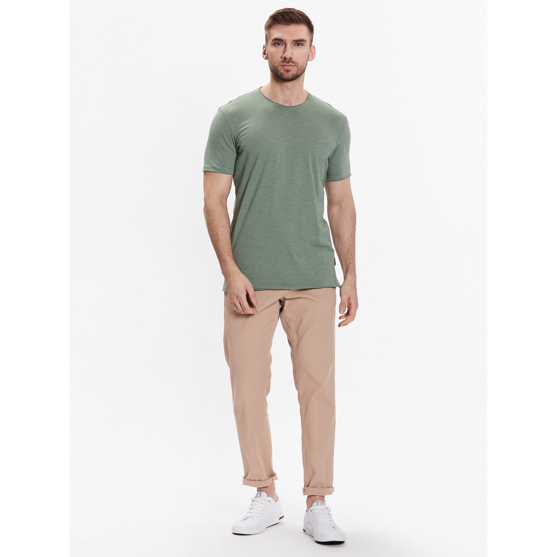 Sisley Tricou 3YR7S101K Verde Slim Fit - Pled.ro