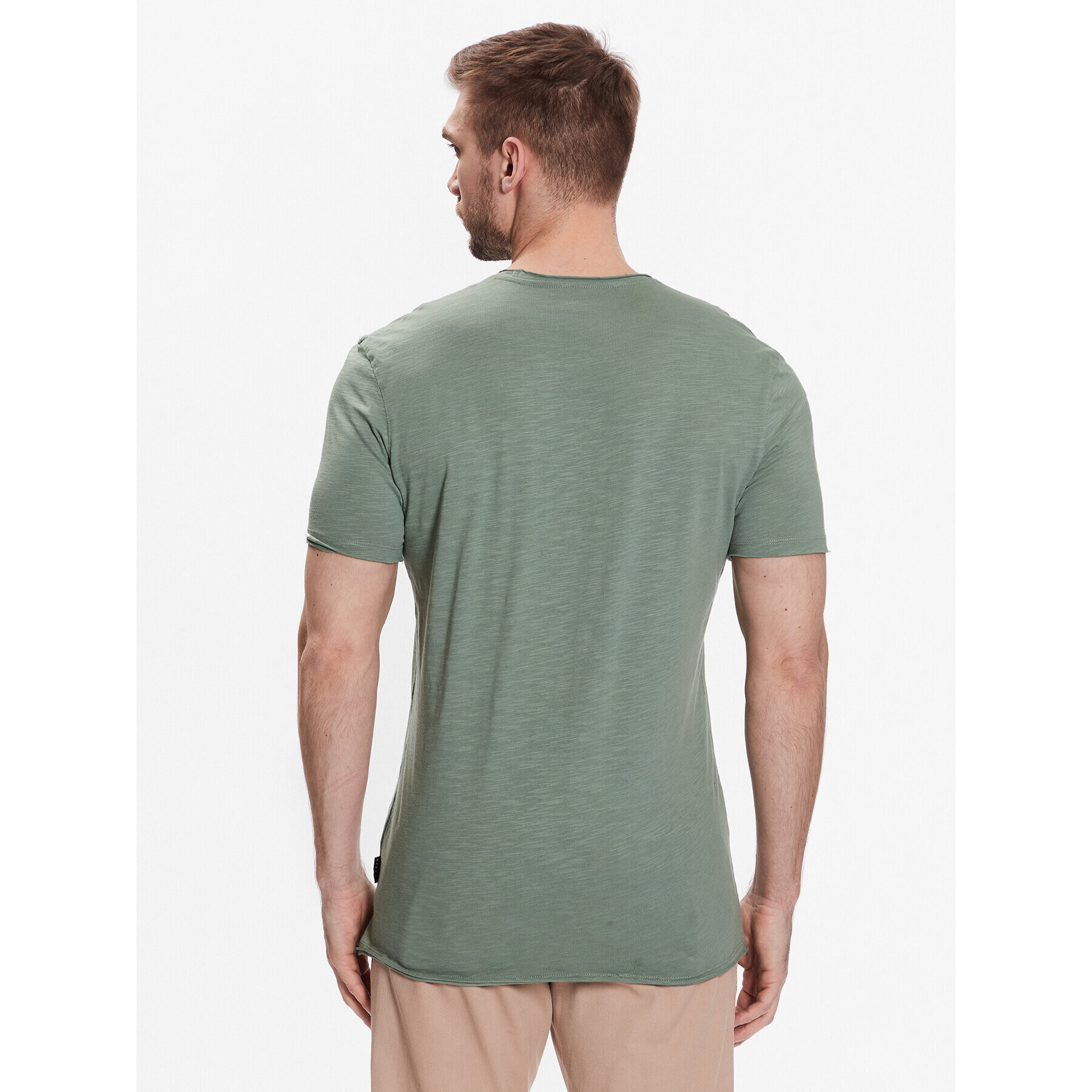 Sisley Tricou 3YR7S101K Verde Slim Fit - Pled.ro