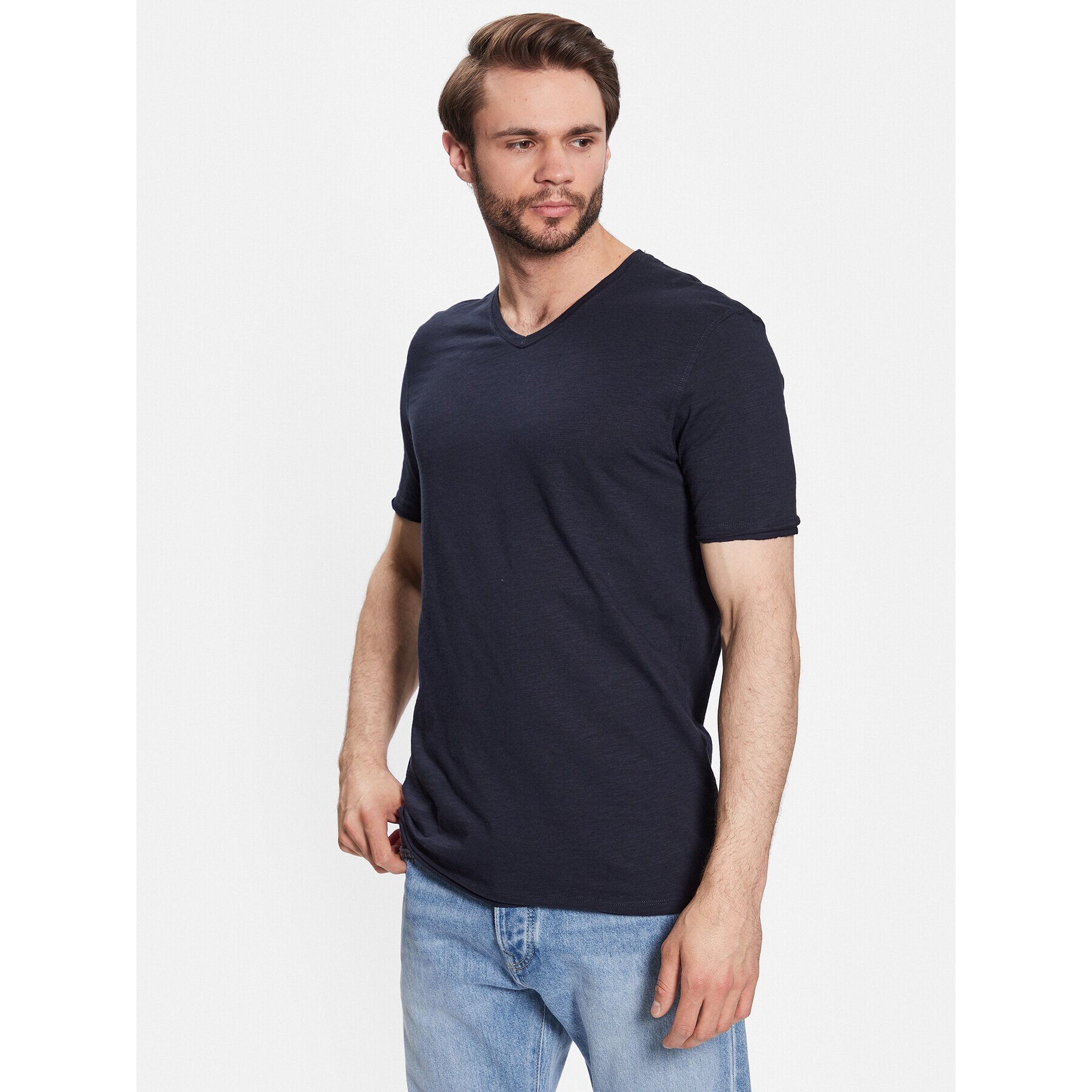 Sisley Tricou 3YR7S4001 Bleumarin Regular Fit - Pled.ro