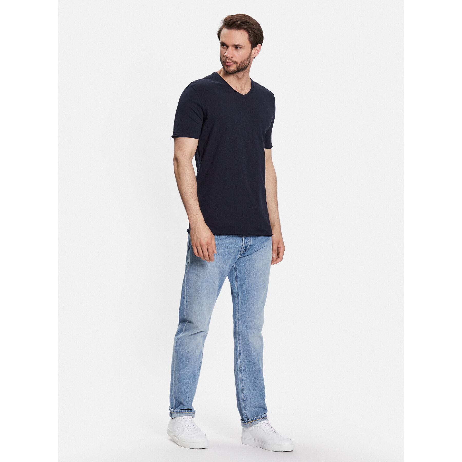 Sisley Tricou 3YR7S4001 Bleumarin Regular Fit - Pled.ro