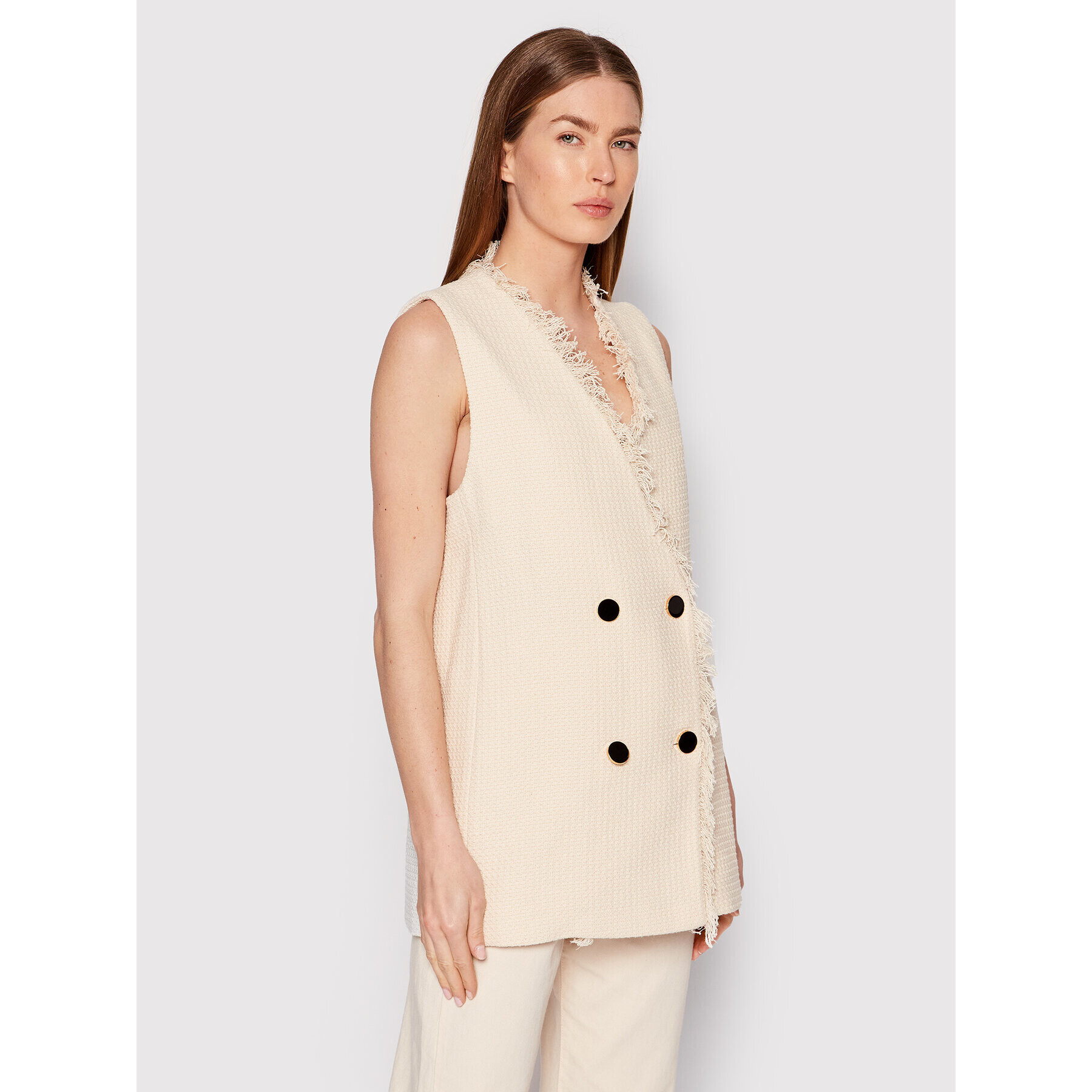 Sisley Vestă 29OSLJ004 Bej Regular Fit - Pled.ro