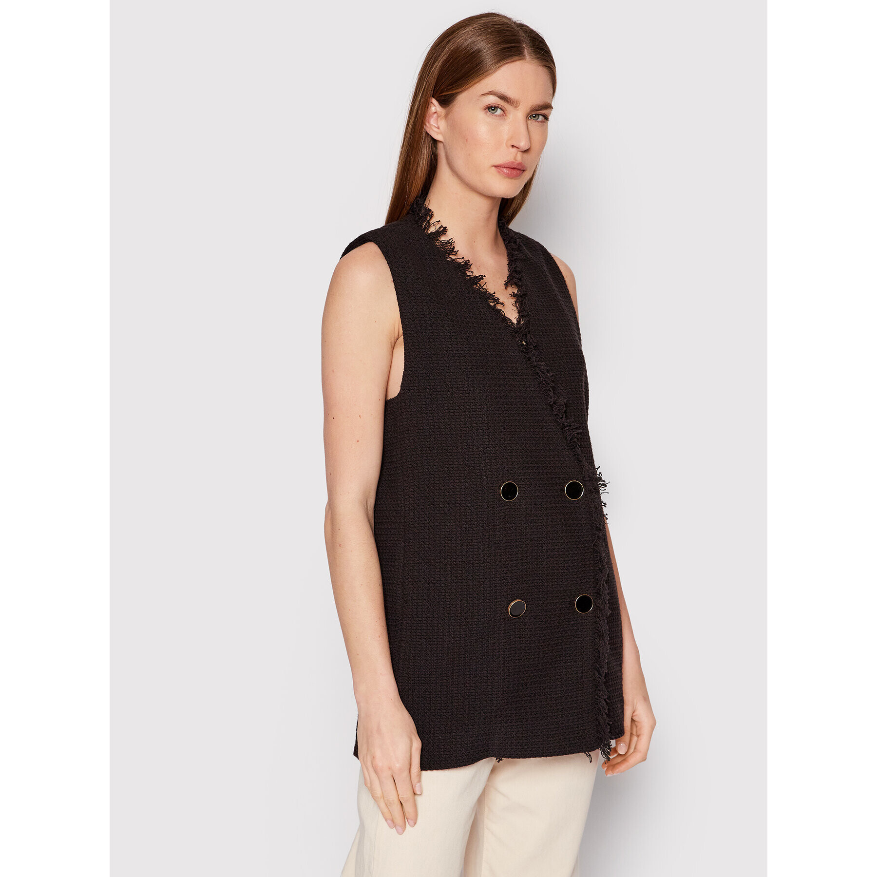 Sisley Vestă 29OSLJ004 Negru Regular Fit - Pled.ro