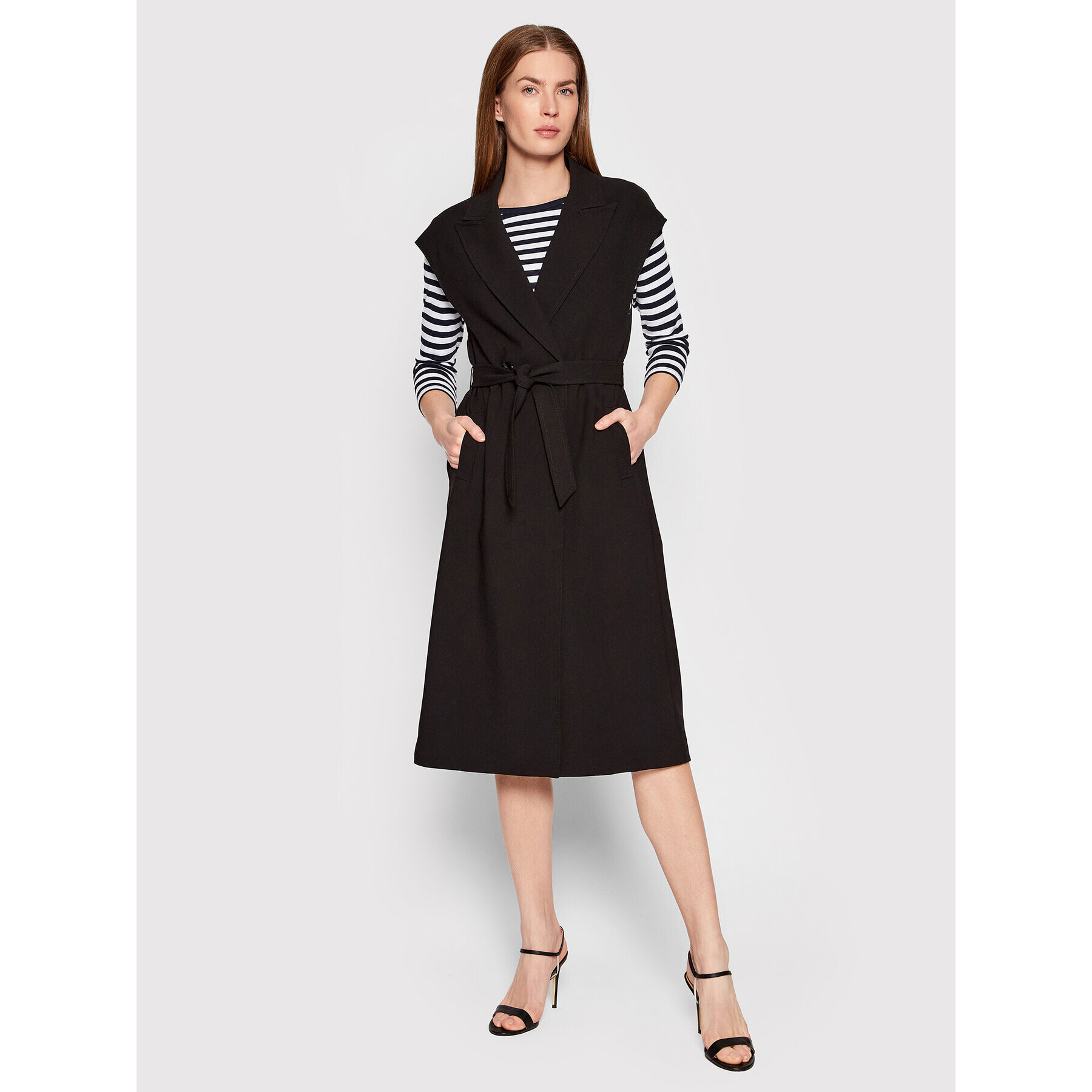 Sisley Vestă 2BFQLN004 Negru Regular Fit - Pled.ro