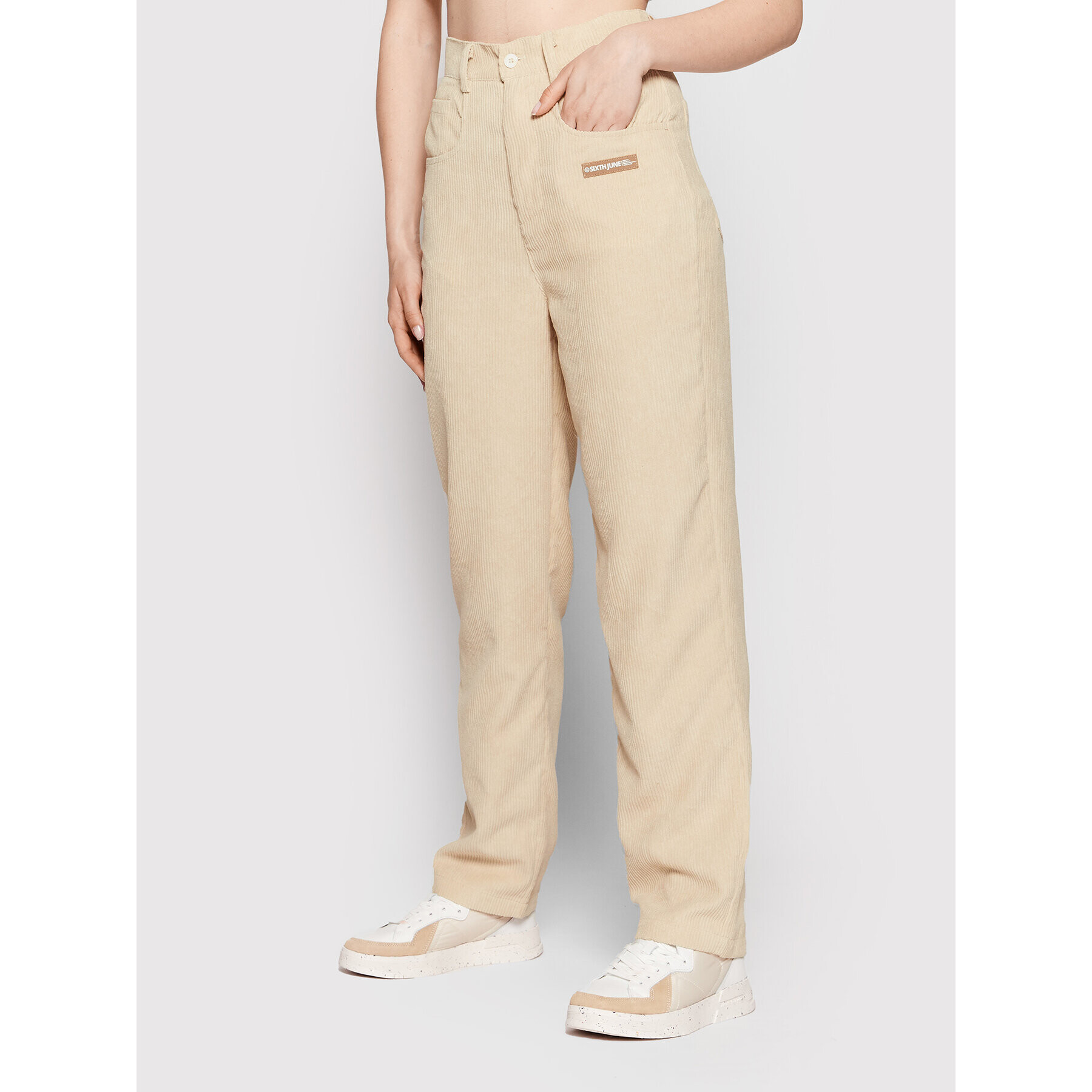 Sixth June Pantaloni din material 33369 Bej Regular Fit - Pled.ro