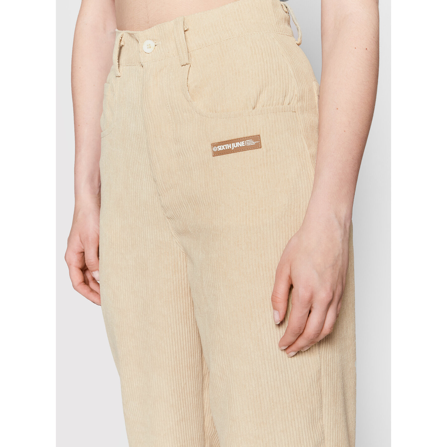 Sixth June Pantaloni din material 33369 Bej Regular Fit - Pled.ro