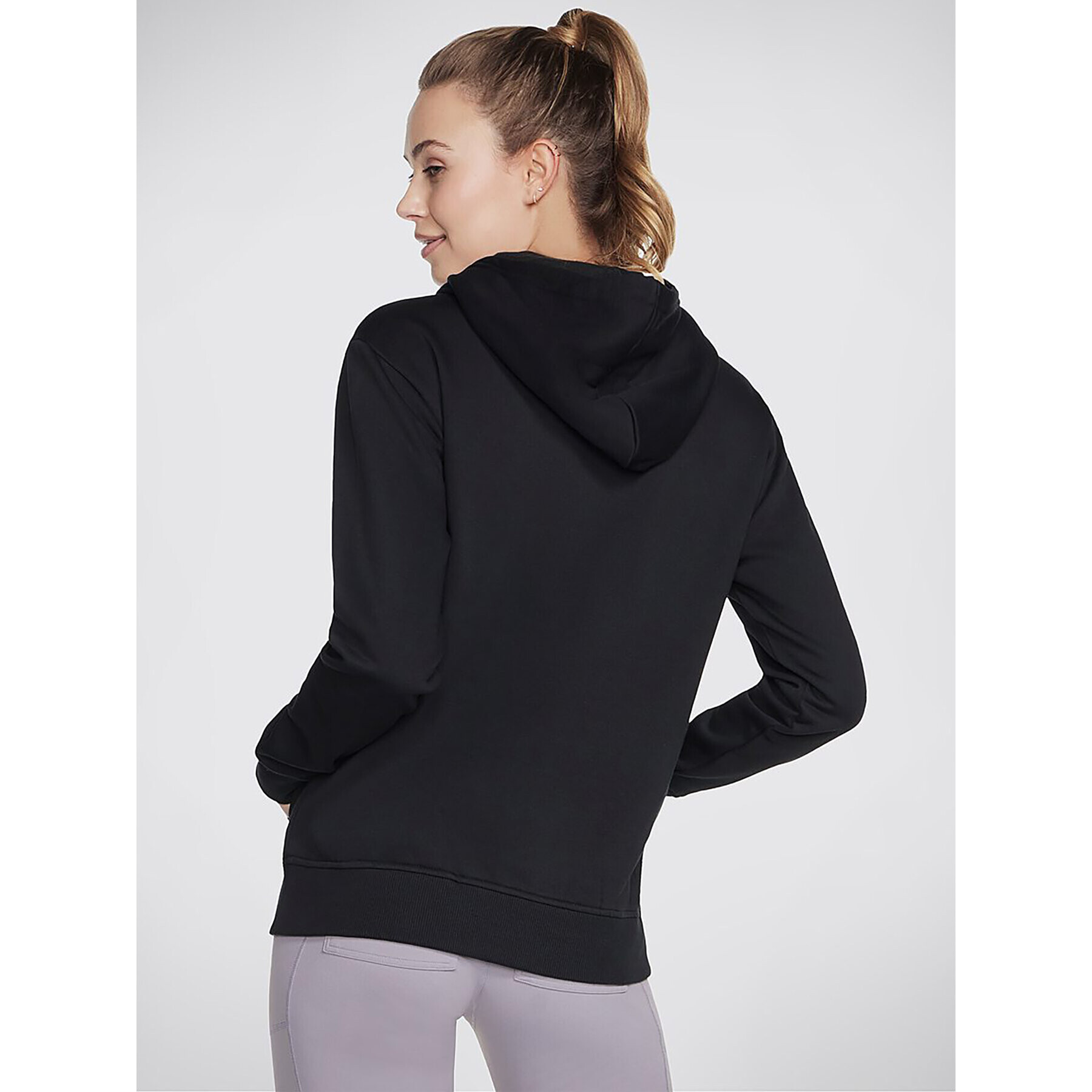 Skechers Bluză Signature Po Hoodie WHD116 Negru Regular Fit - Pled.ro