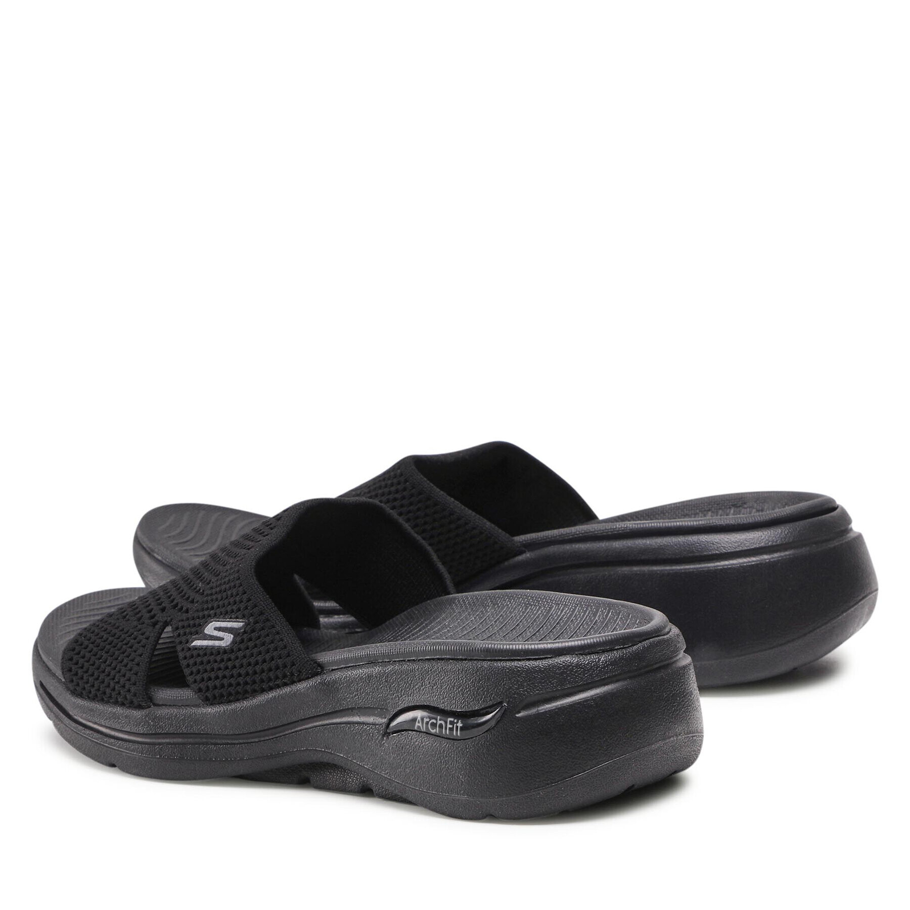 Skechers Șlapi Go Walk Arch Fit 140224/BBK Negru - Pled.ro