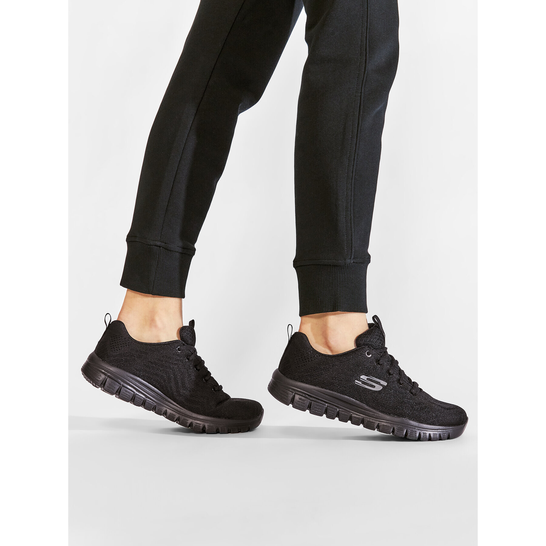 Skechers Pantofi Get Connected 12615/BBK Negru - Pled.ro