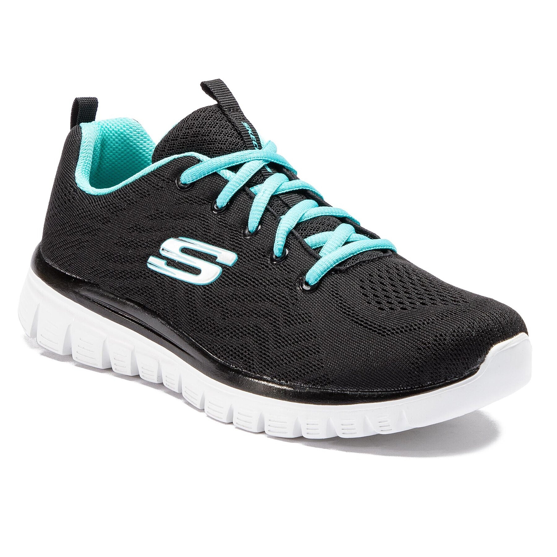 Skechers Pantofi Get Connected 12615/BKTQ Negru - Pled.ro