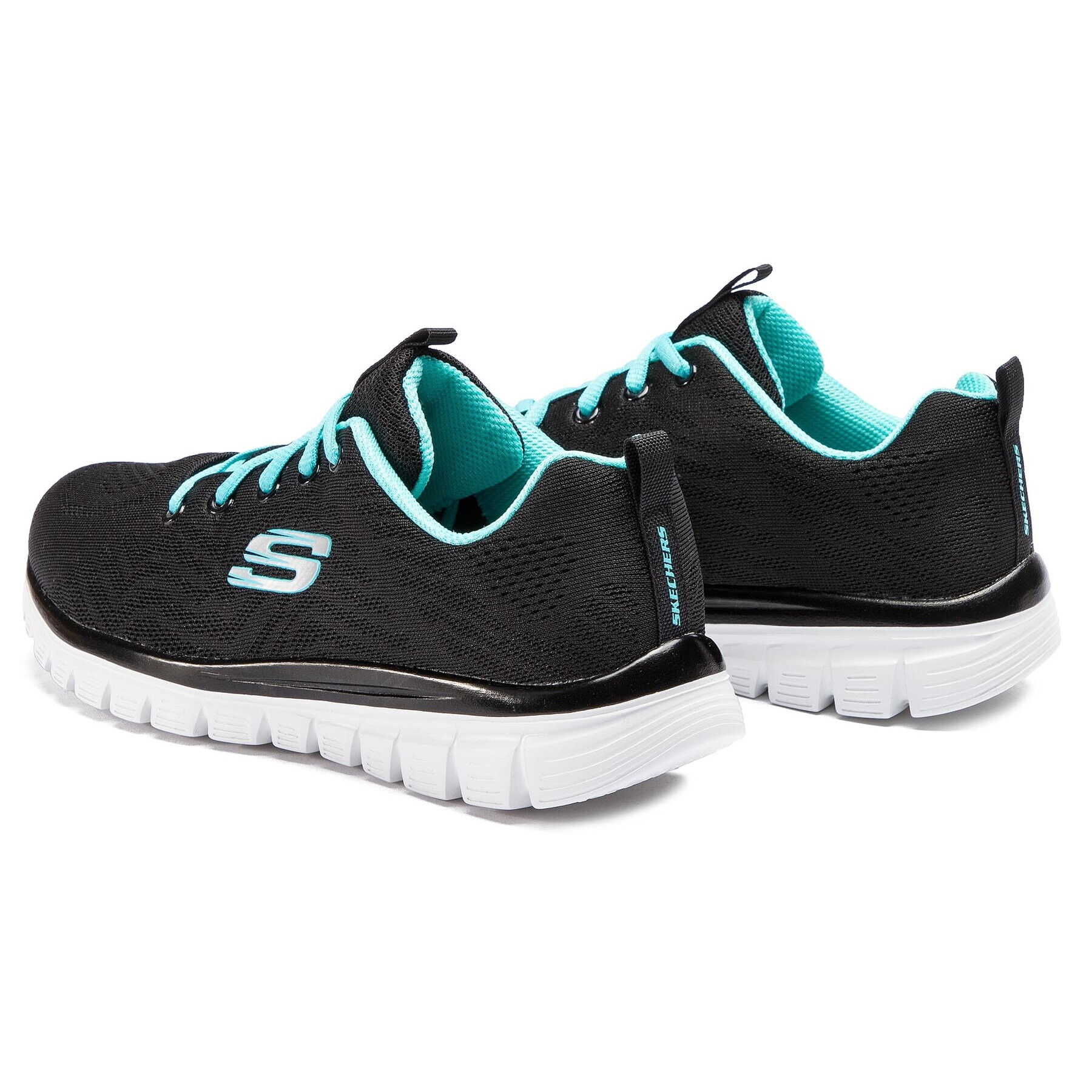 Skechers Pantofi Get Connected 12615/BKTQ Negru - Pled.ro