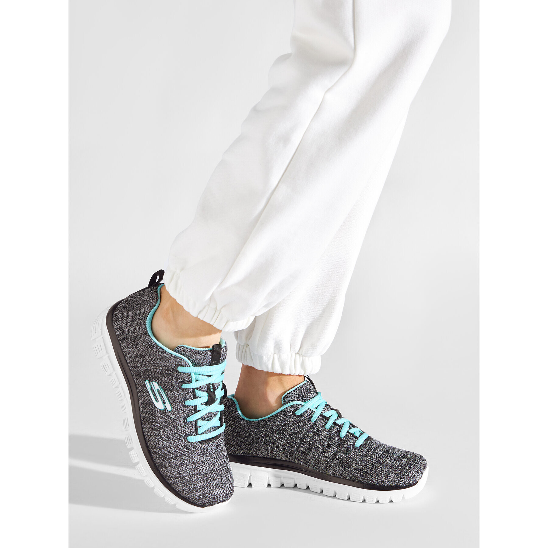 Skechers Pantofi Twisted Fortune 12614/BKTQ Gri - Pled.ro