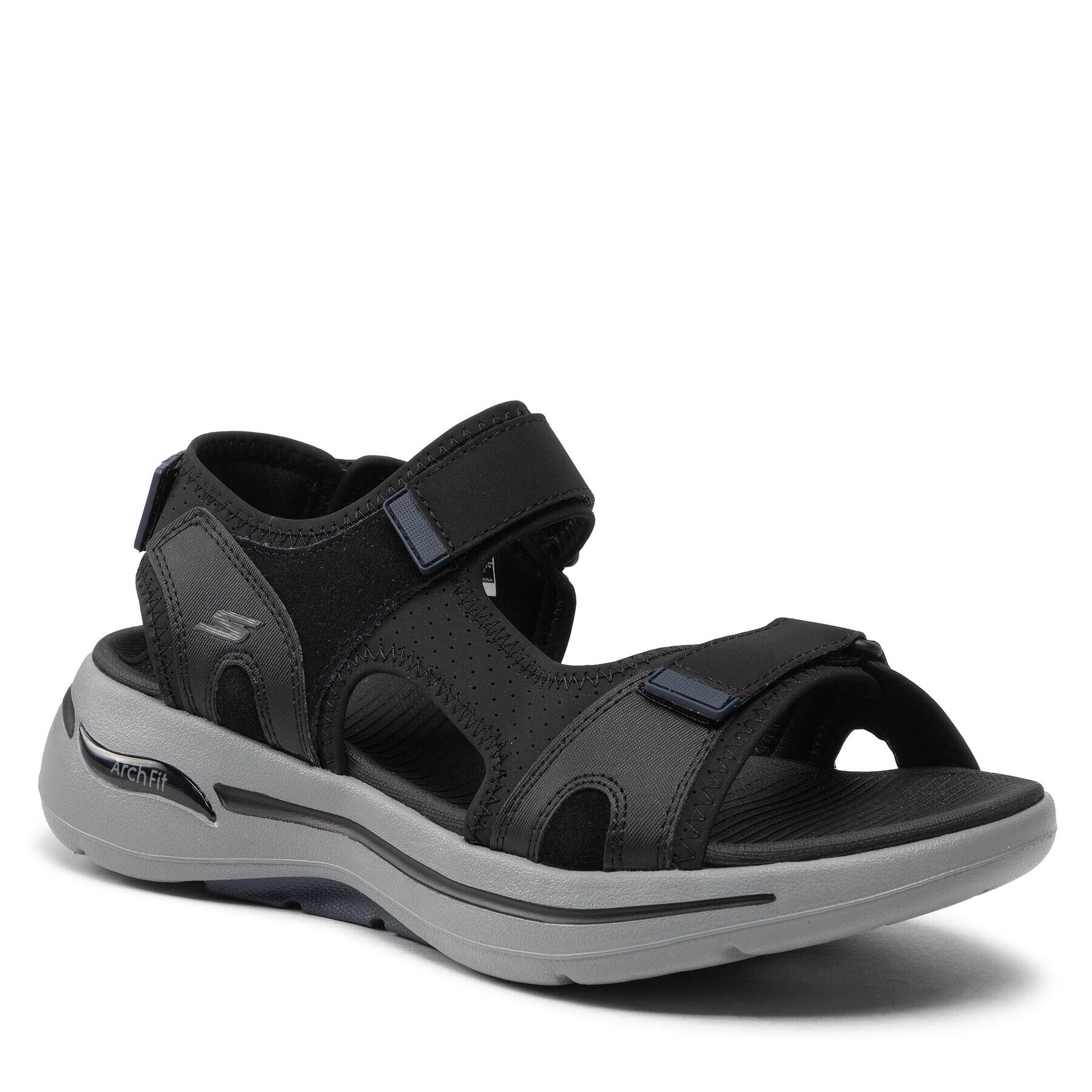 Skechers Sandale Go Walk Arch Fit Sandal 229021/BKNV Negru - Pled.ro