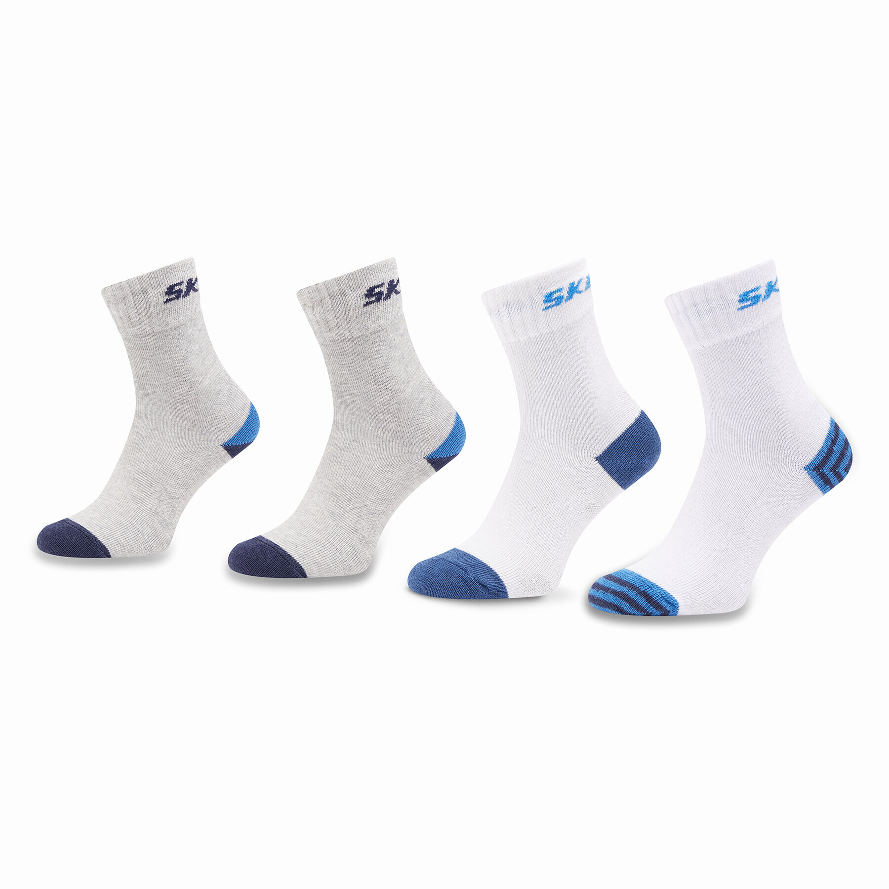 Skechers Set de 4 perechi de șosete lungi pentru copii SK41092 Alb - Pled.ro