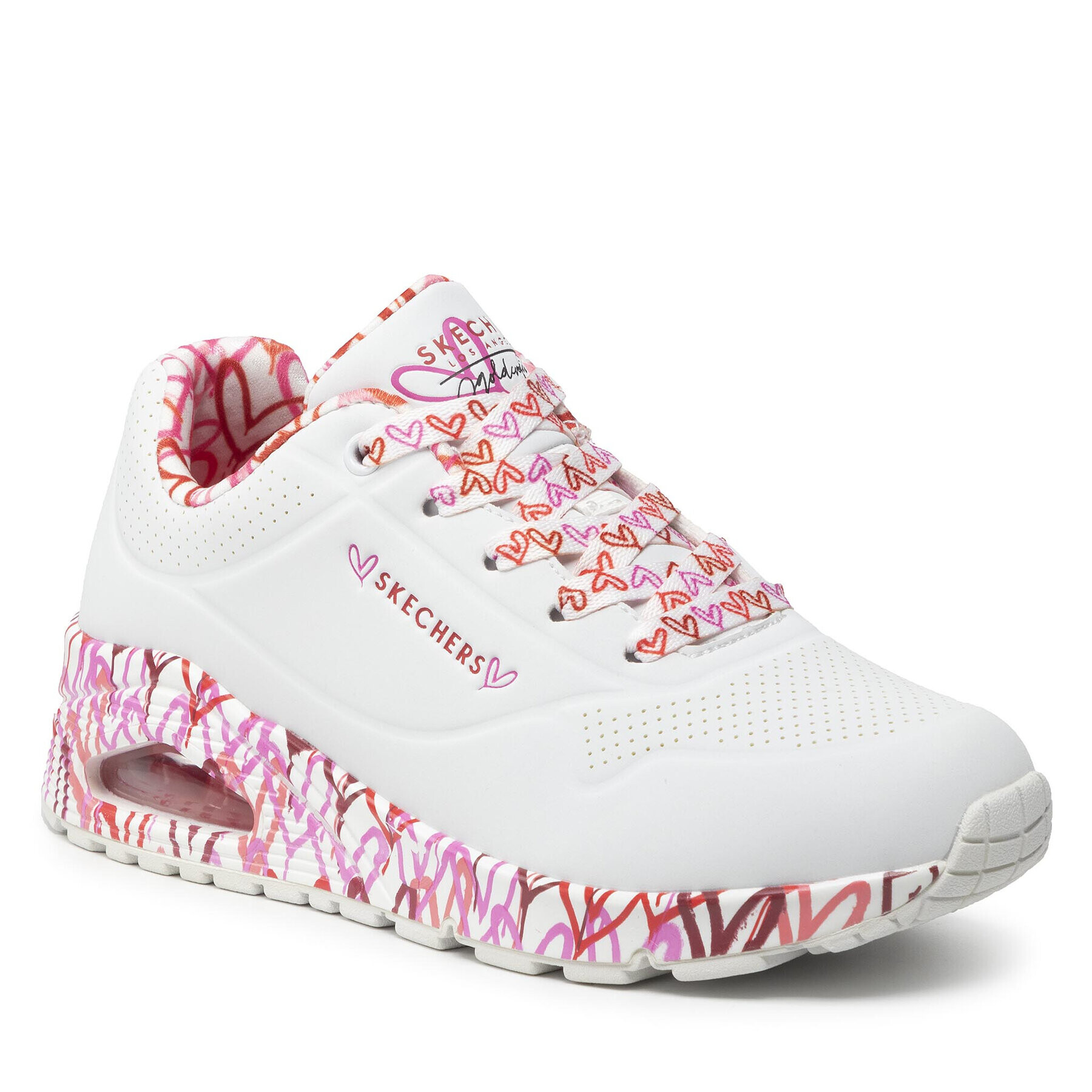 Skechers Sneakers Uno Loving Love 155506/WRPK Alb - Pled.ro