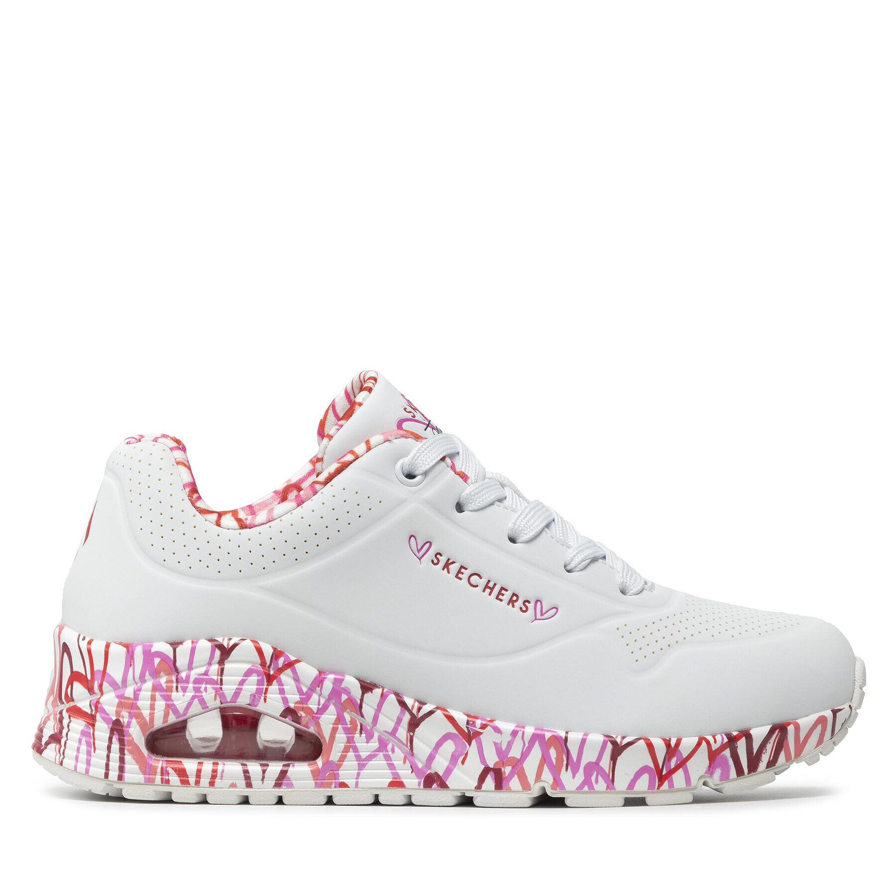 Skechers Sneakers Uno Loving Love 155506/WRPK Alb - Pled.ro