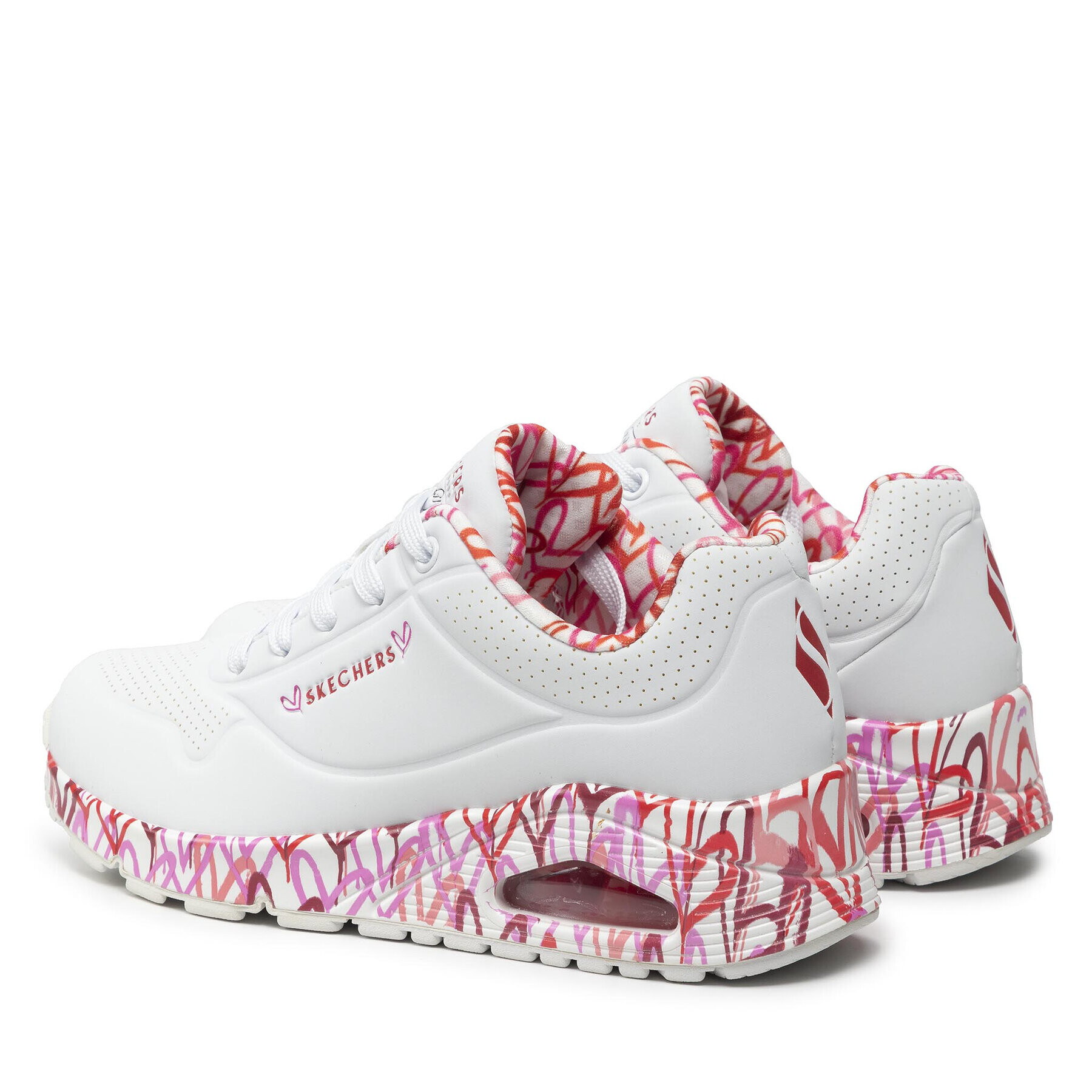 Skechers Sneakers Uno Loving Love 155506/WRPK Alb - Pled.ro