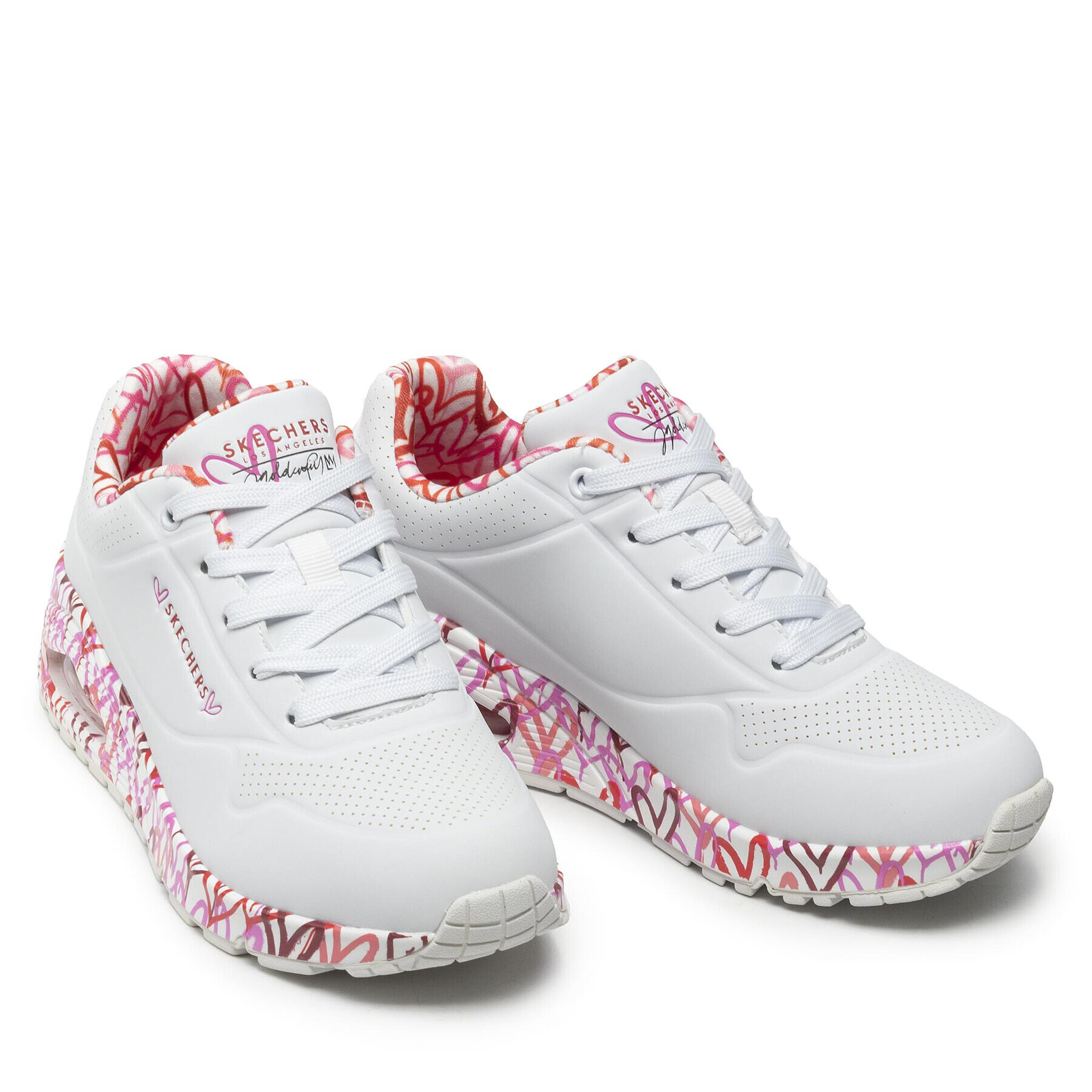 Skechers Sneakers Uno Loving Love 155506/WRPK Alb - Pled.ro