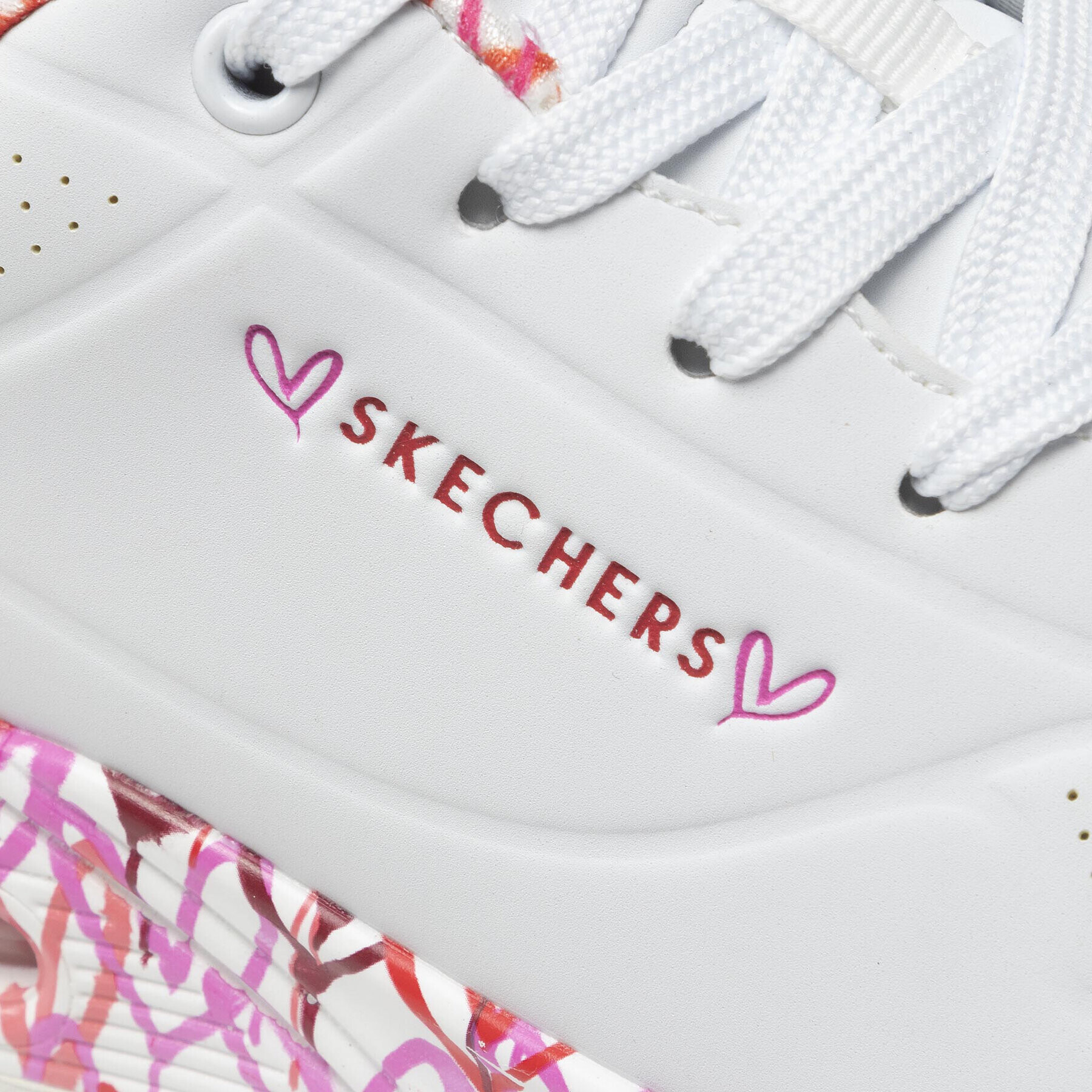 Skechers Sneakers Uno Loving Love 155506/WRPK Alb - Pled.ro