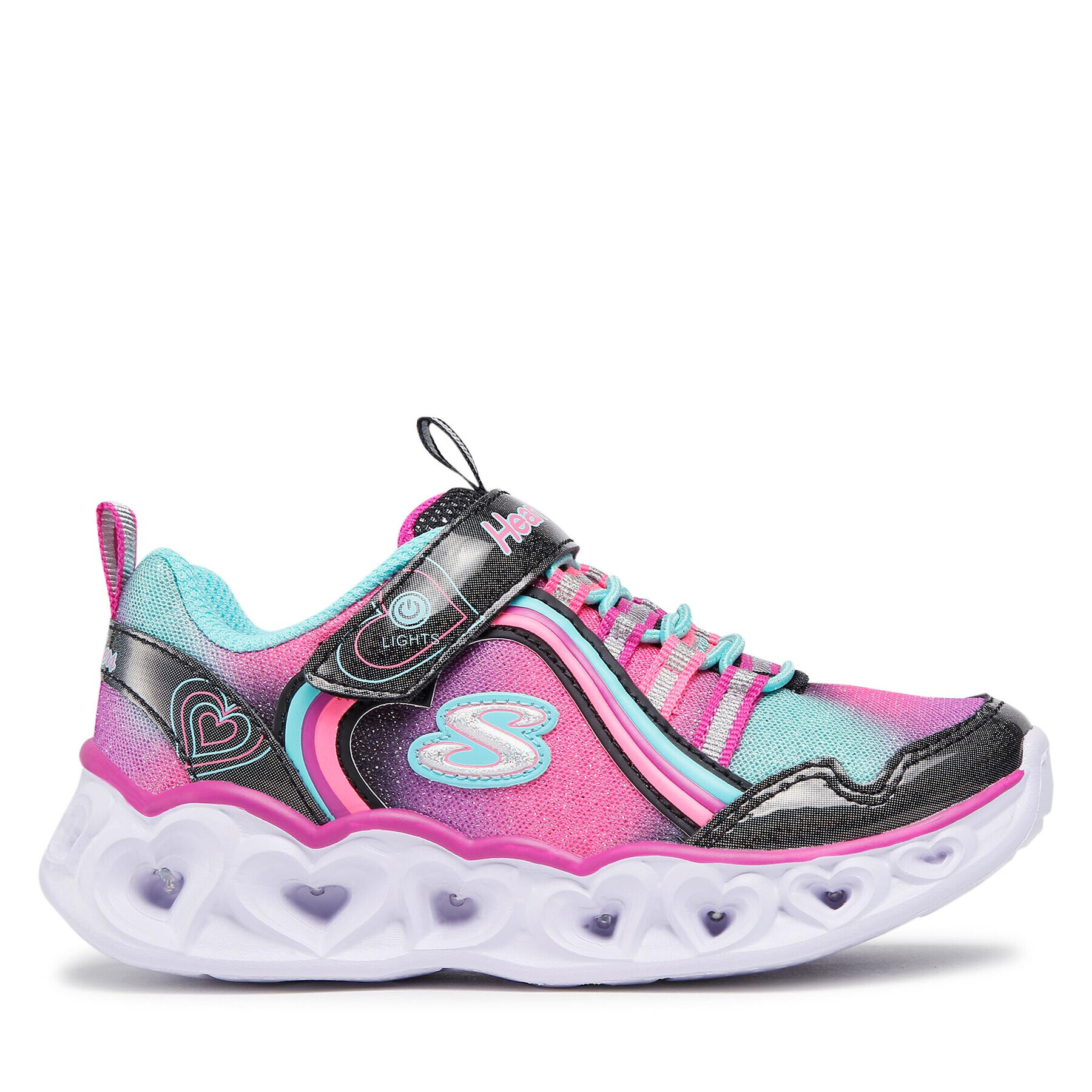 Skechers Sneakers Rainbow Lux-Heart Lights 302308L/BKMT Roz - Pled.ro