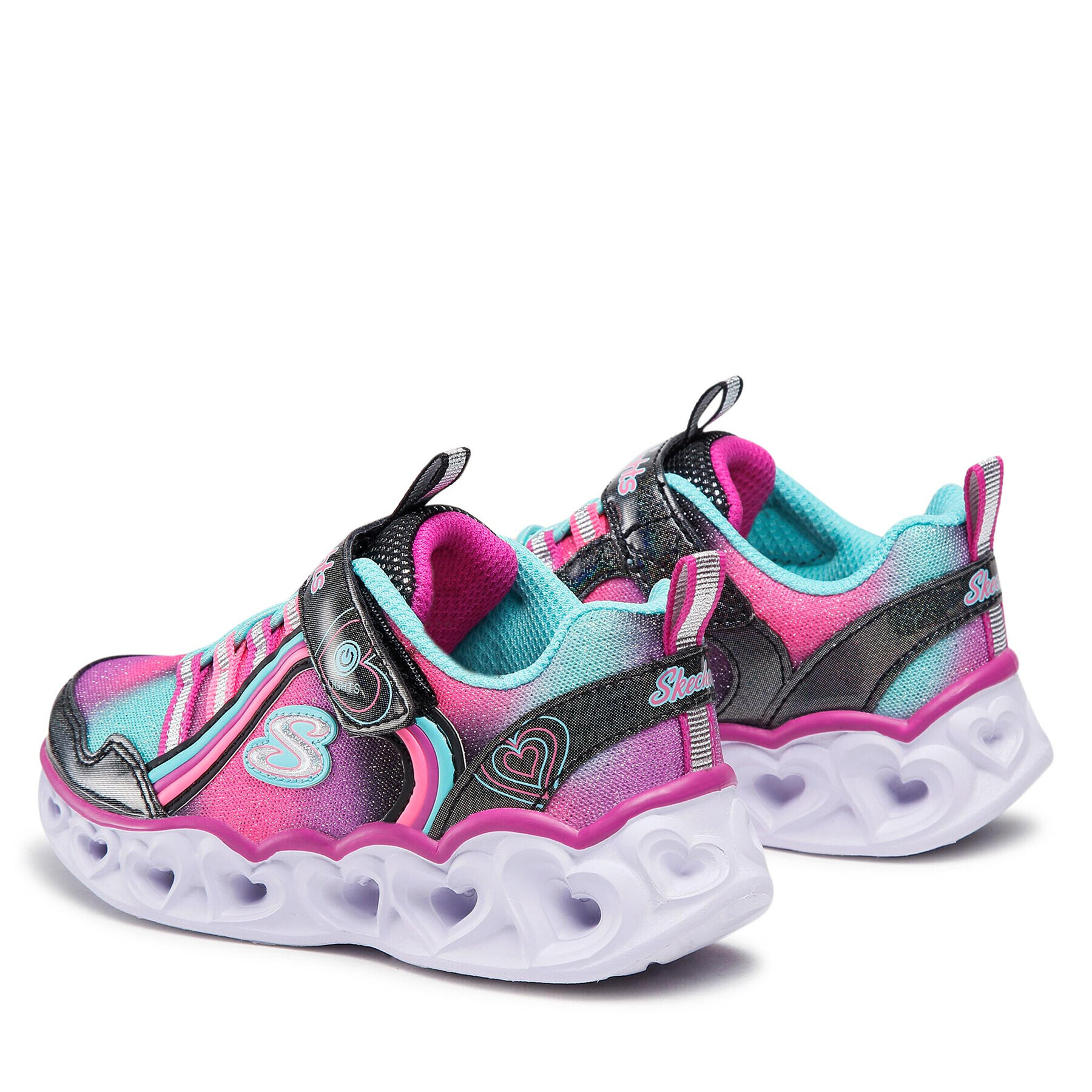 Skechers Sneakers Rainbow Lux-Heart Lights 302308L/BKMT Roz - Pled.ro