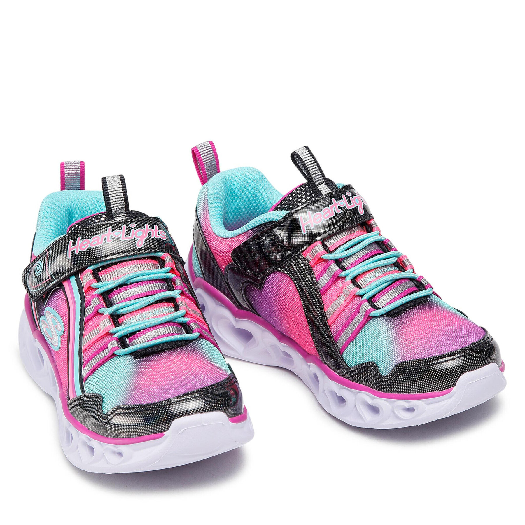 Skechers Sneakers Rainbow Lux-Heart Lights 302308L/BKMT Roz - Pled.ro