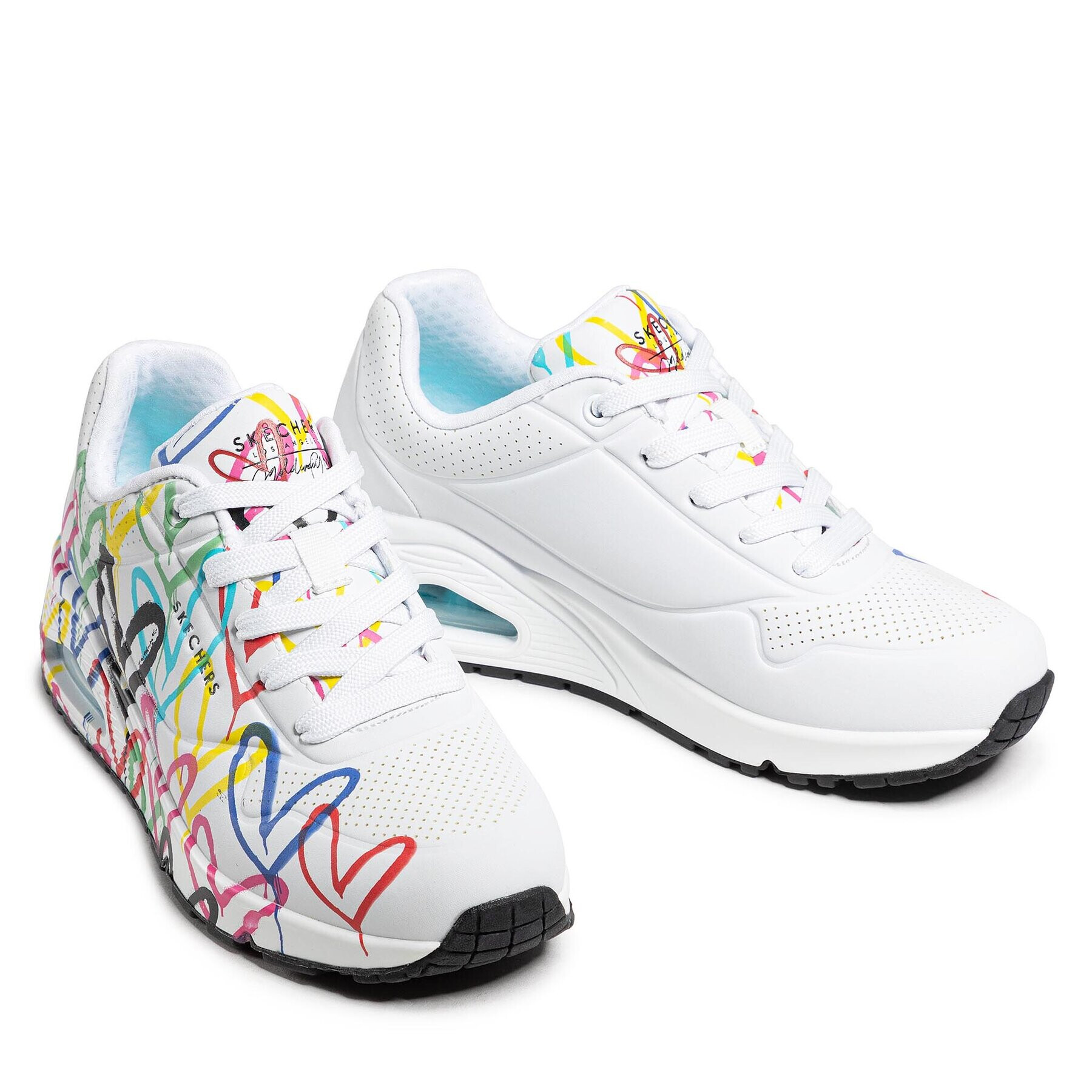 Skechers Sneakers Uno Spread The Love 55507/WMLT Alb - Pled.ro