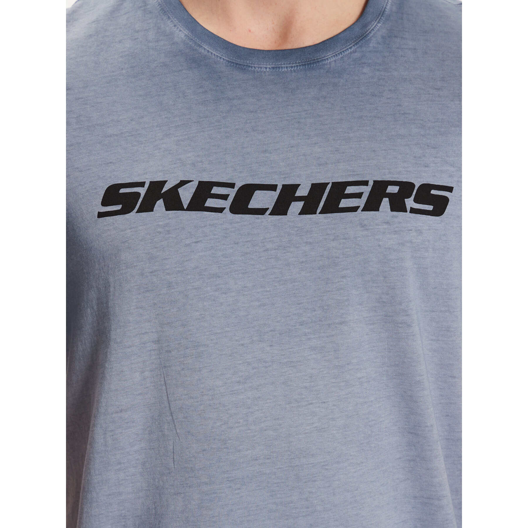 Skechers Tricou Diamond Wash Heritage M02TS76 Albastru Regular Fit - Pled.ro