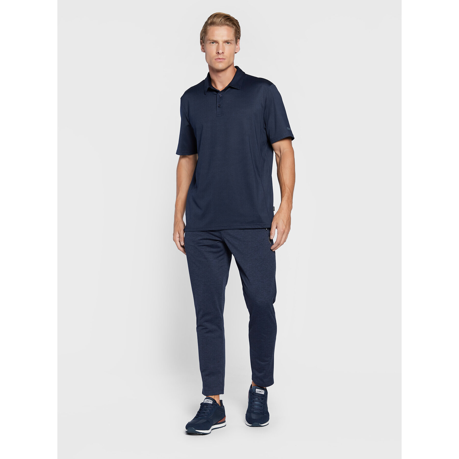 Skechers Tricou polo Air M1TO54 Bleumarin Regular Fit - Pled.ro