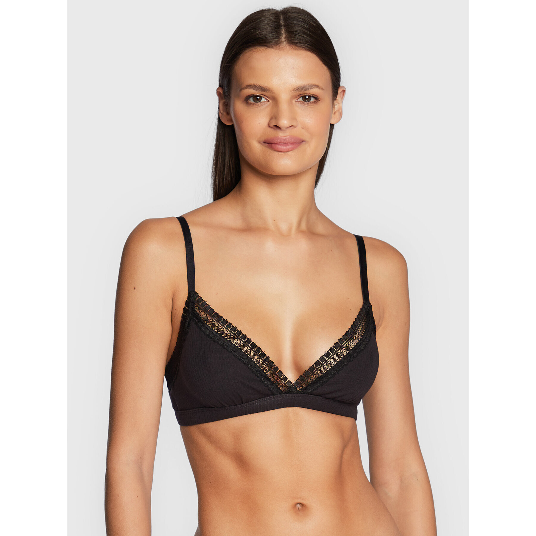 Sloggi Sutien Bralette Go Ribbed 10213204 Negru - Pled.ro