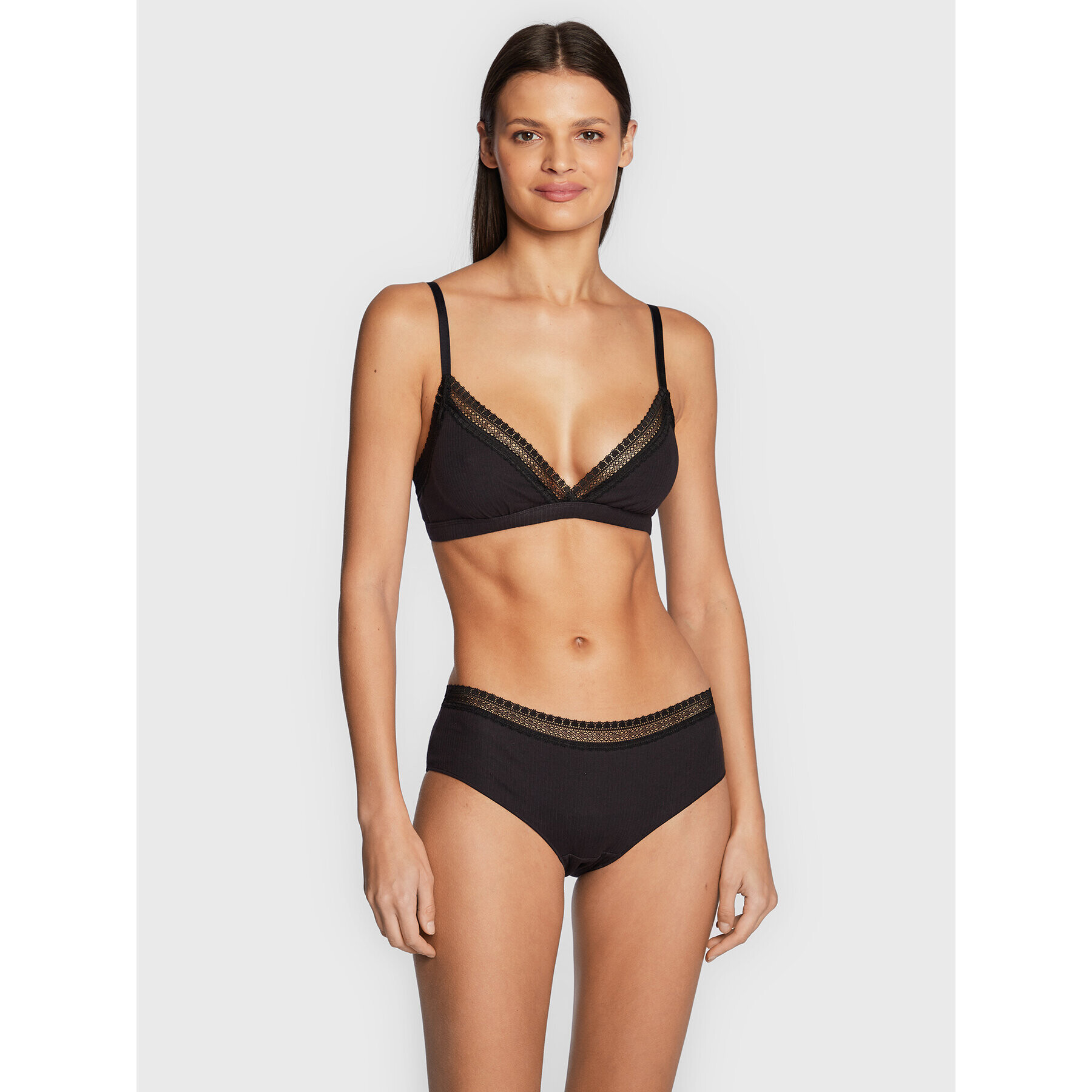 Sloggi Sutien Bralette Go Ribbed 10213204 Negru - Pled.ro