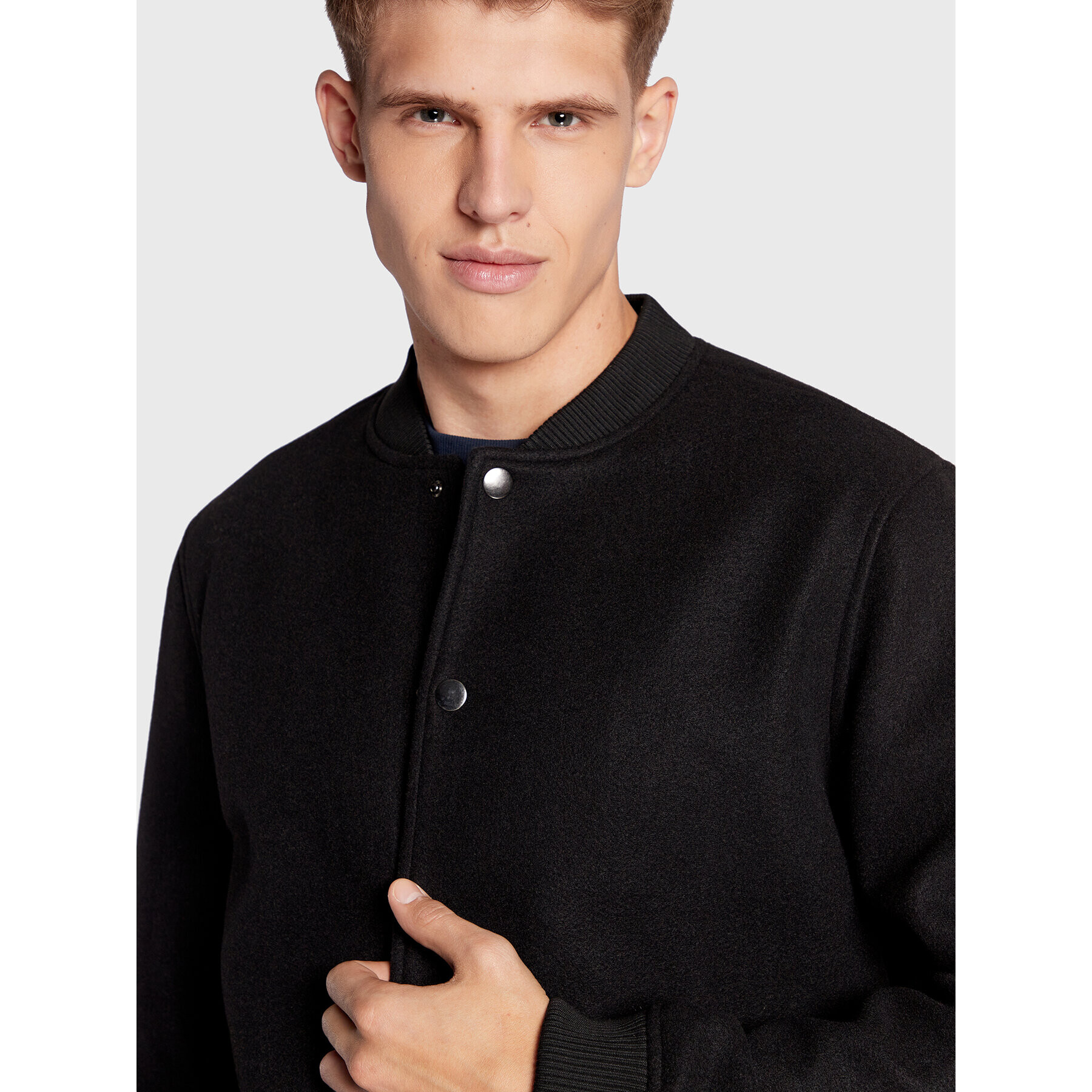 Solid Geacă bomber 21107077 Negru Regular Fit - Pled.ro