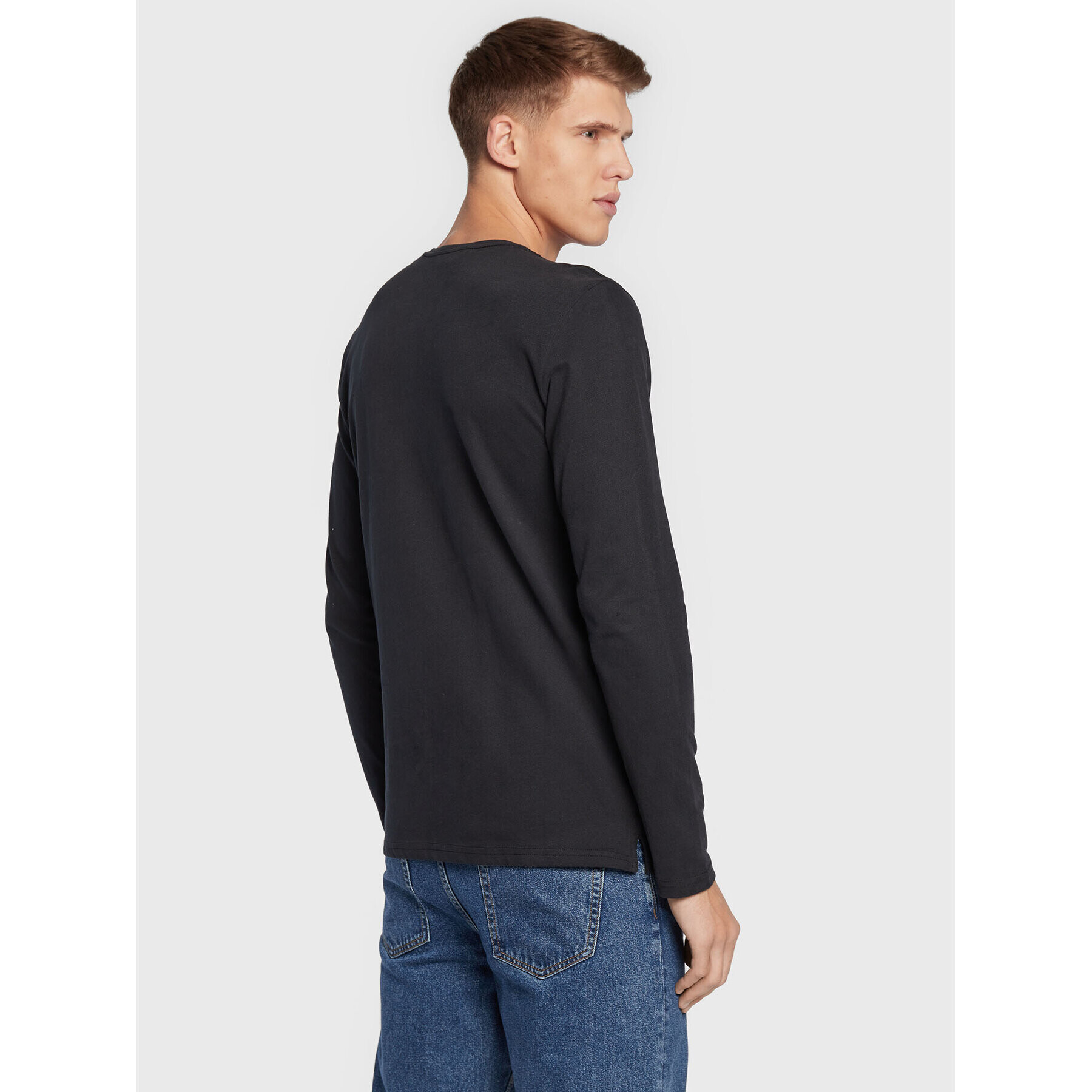 Solid Longsleeve 21106135 Negru Regular Fit - Pled.ro