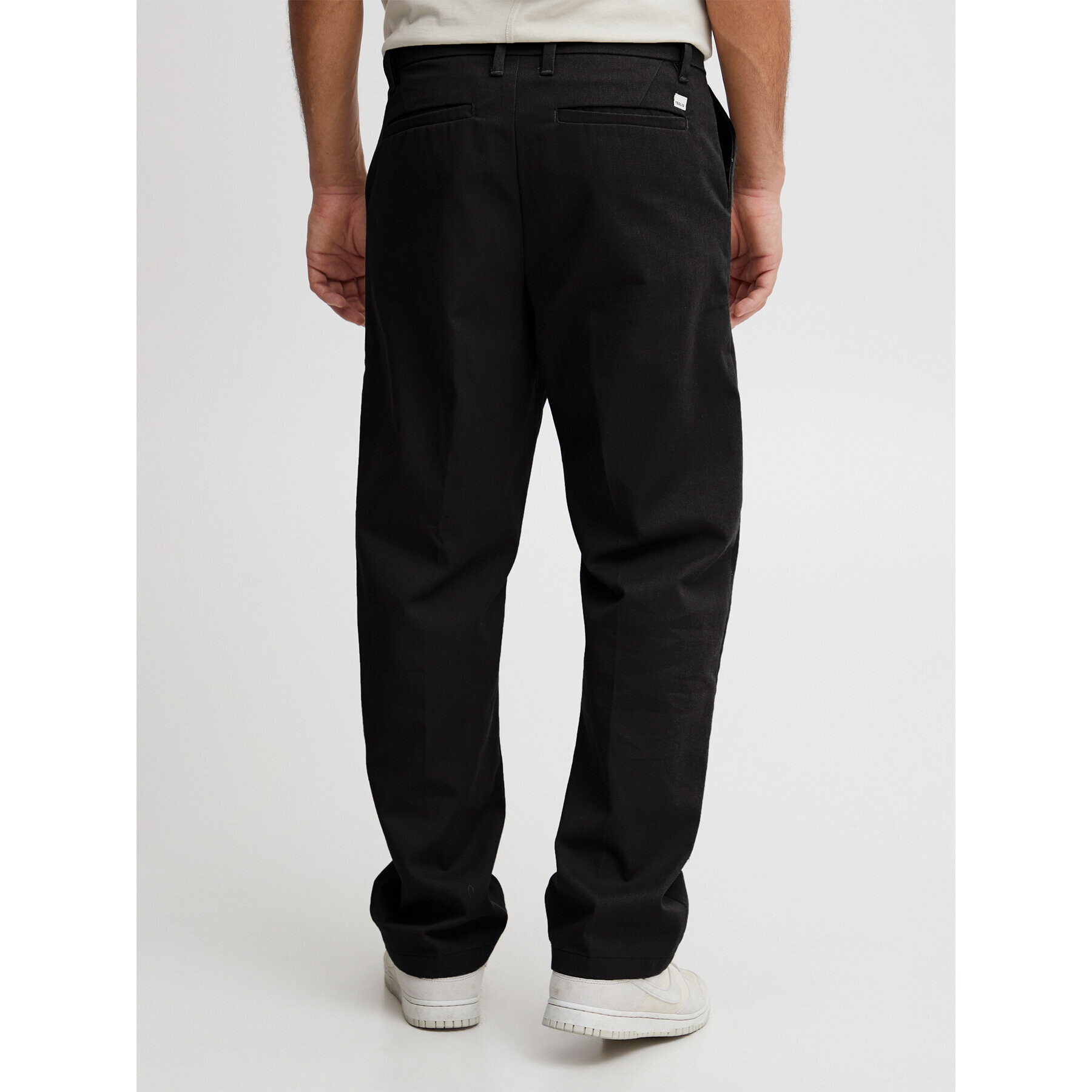 Solid Pantaloni din material 21107628 Negru Straight Fit - Pled.ro