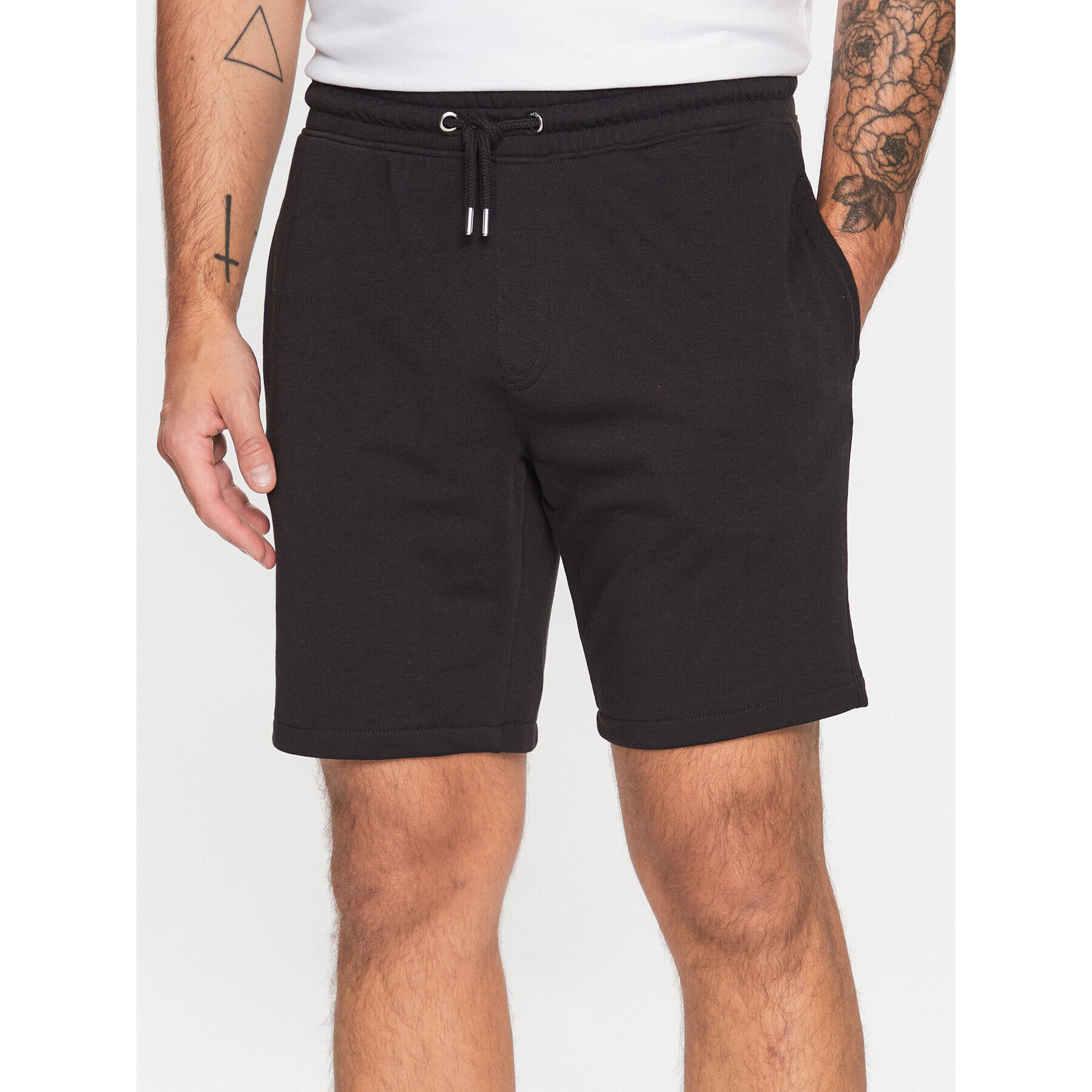 Solid Pantaloni scurți sport 21107850 Negru Regular Fit - Pled.ro