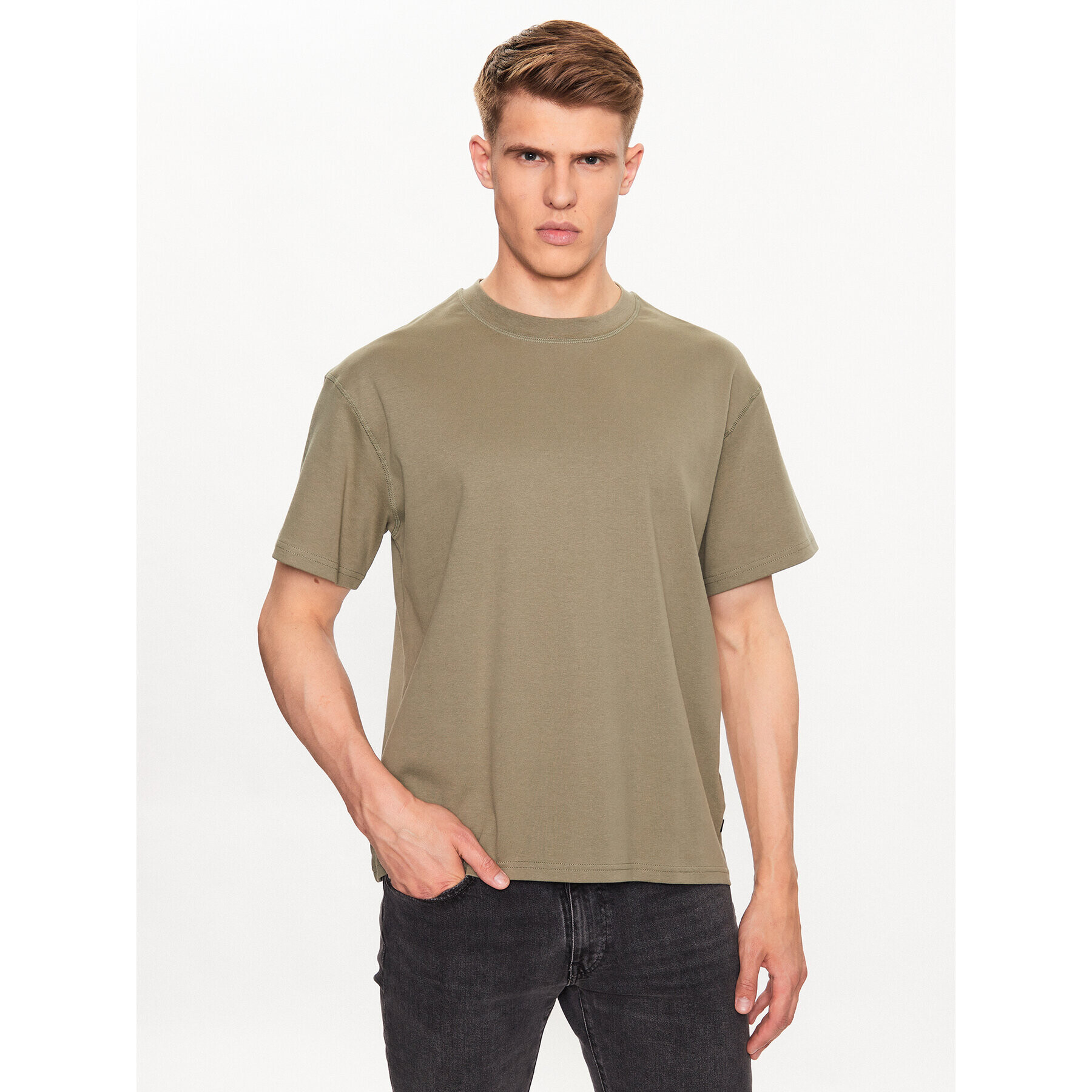 Solid Tricou 21107307 Verde Regular Fit - Pled.ro