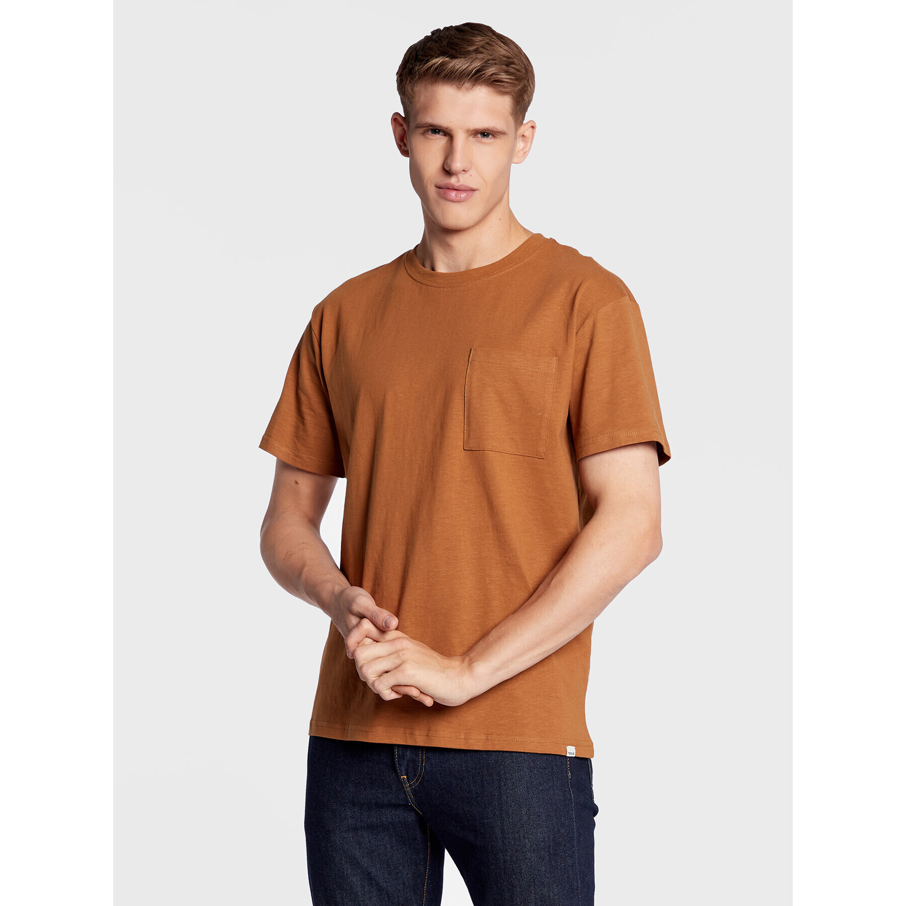 Solid Tricou 21107372 Maro Regular Fit - Pled.ro