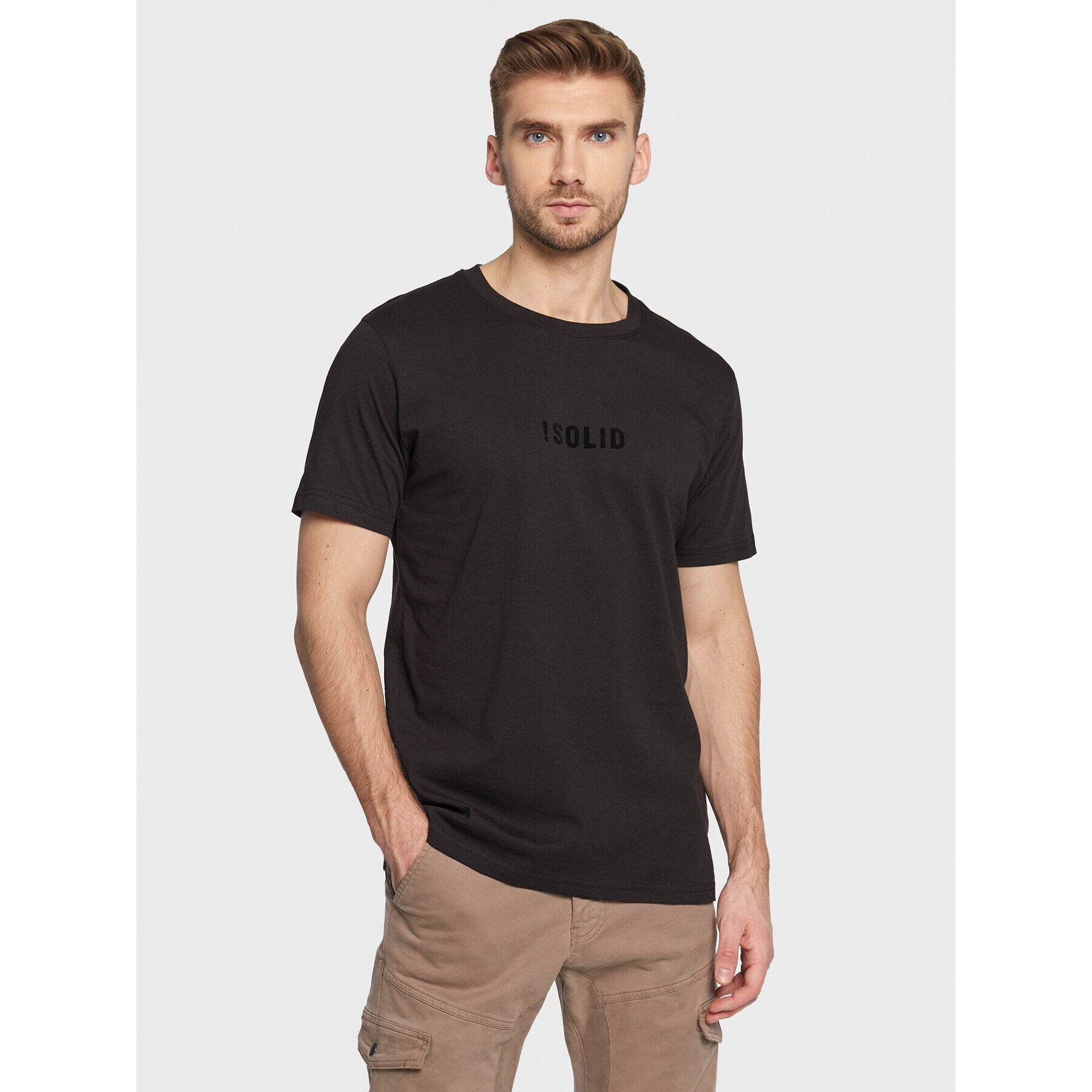 Solid Tricou Daniels 21107463 Negru Regular Fit - Pled.ro